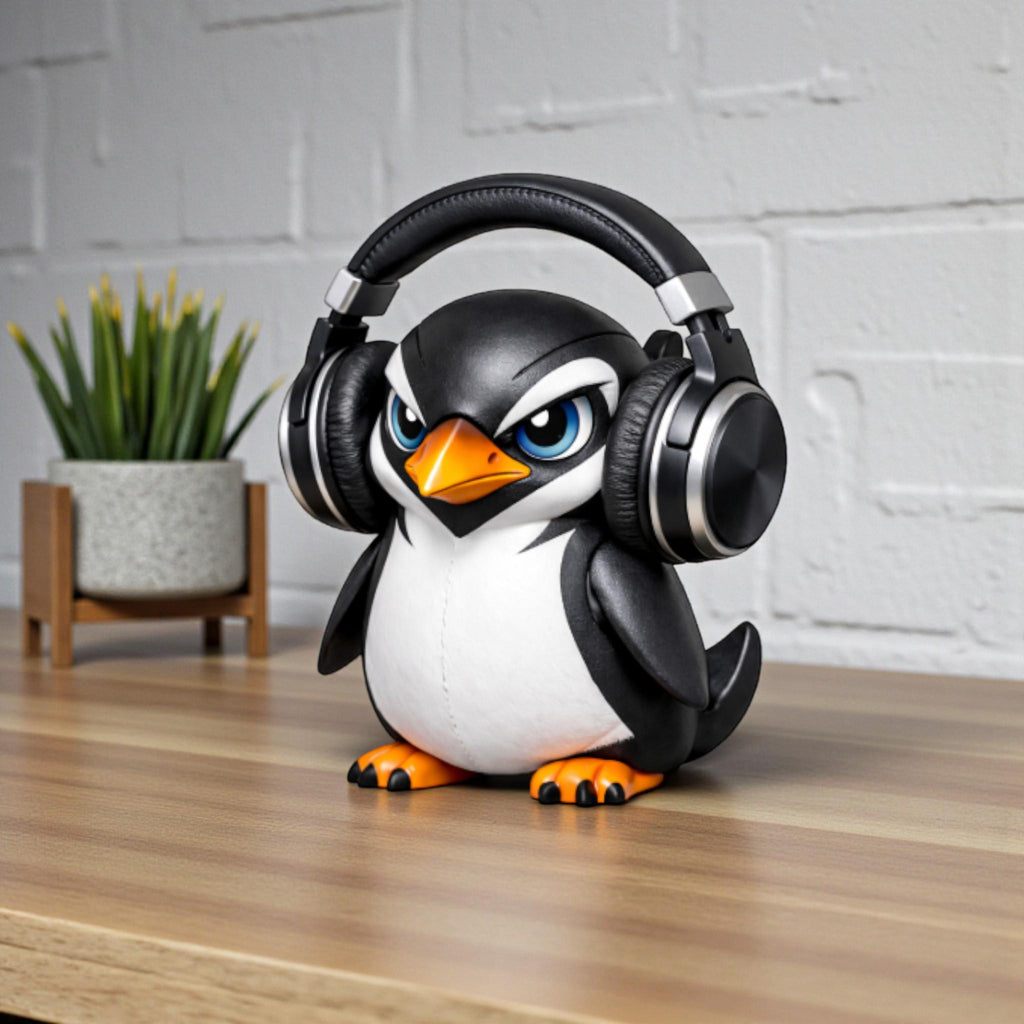 Penguin Headphone Stand, 3D Printed Headset Holder for Gaming Desk __etsy:7648154852
