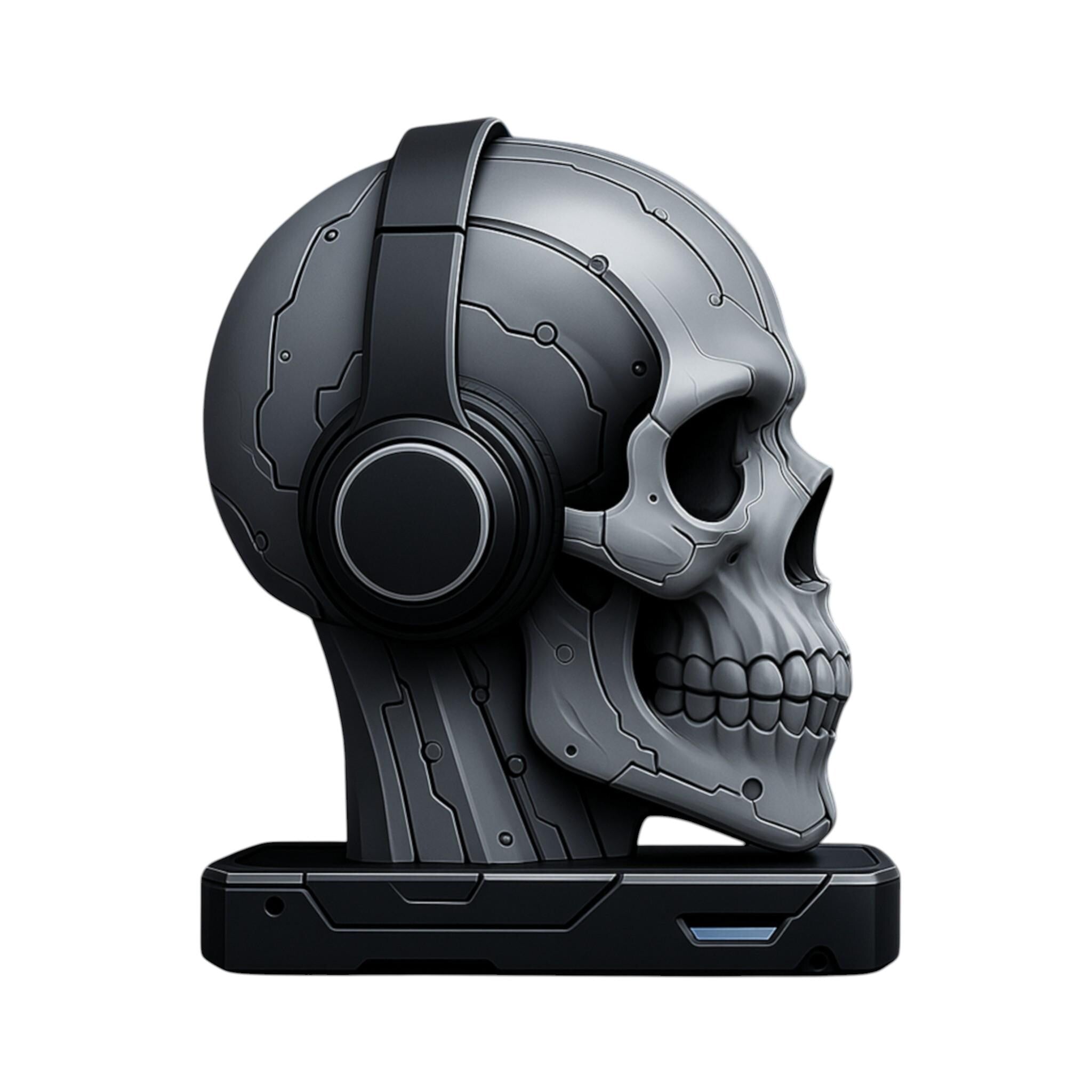 Skull Headphone Stand Gothic Desk Decor for Gaming Setup __etsy:7347884024