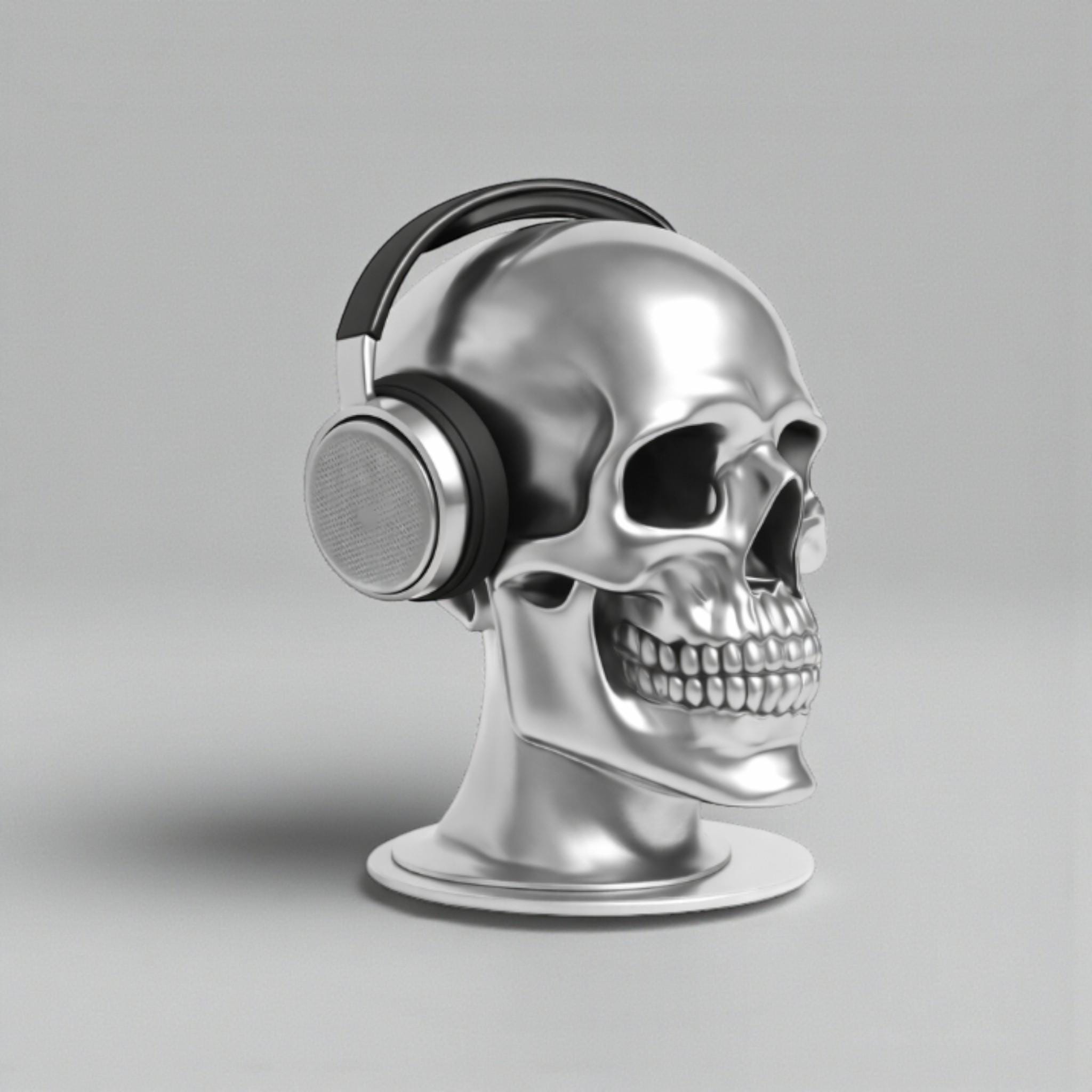Skull Headset Headphone Stand, Gaming Desk Headphone Hanger and Organizer, Gothic Gamer Desktop Accessory __etsy:7828947589