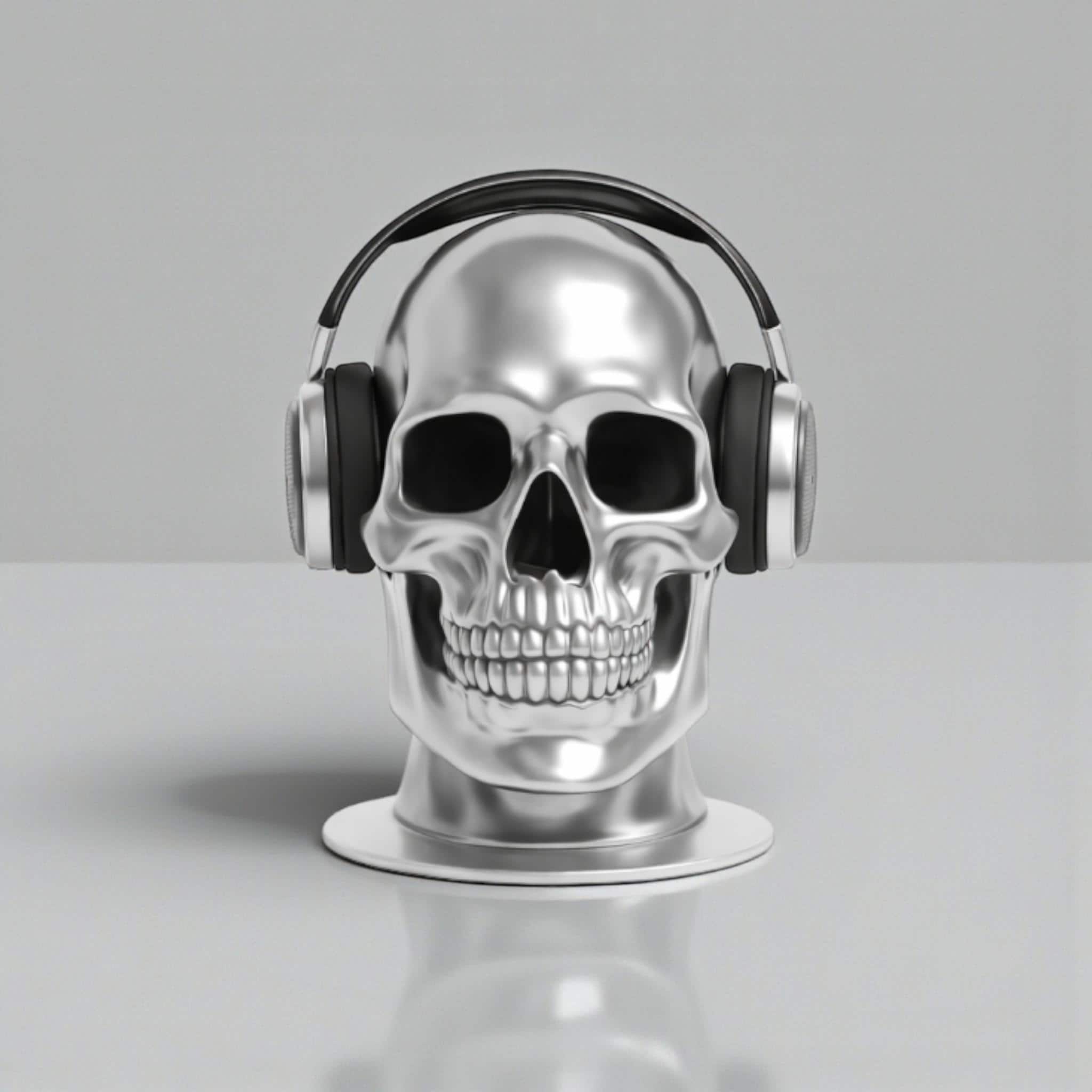 Skull Headset Headphone Stand, Gaming Desk Headphone Hanger and Organizer, Gothic Gamer Desktop Accessory __etsy:7781019034