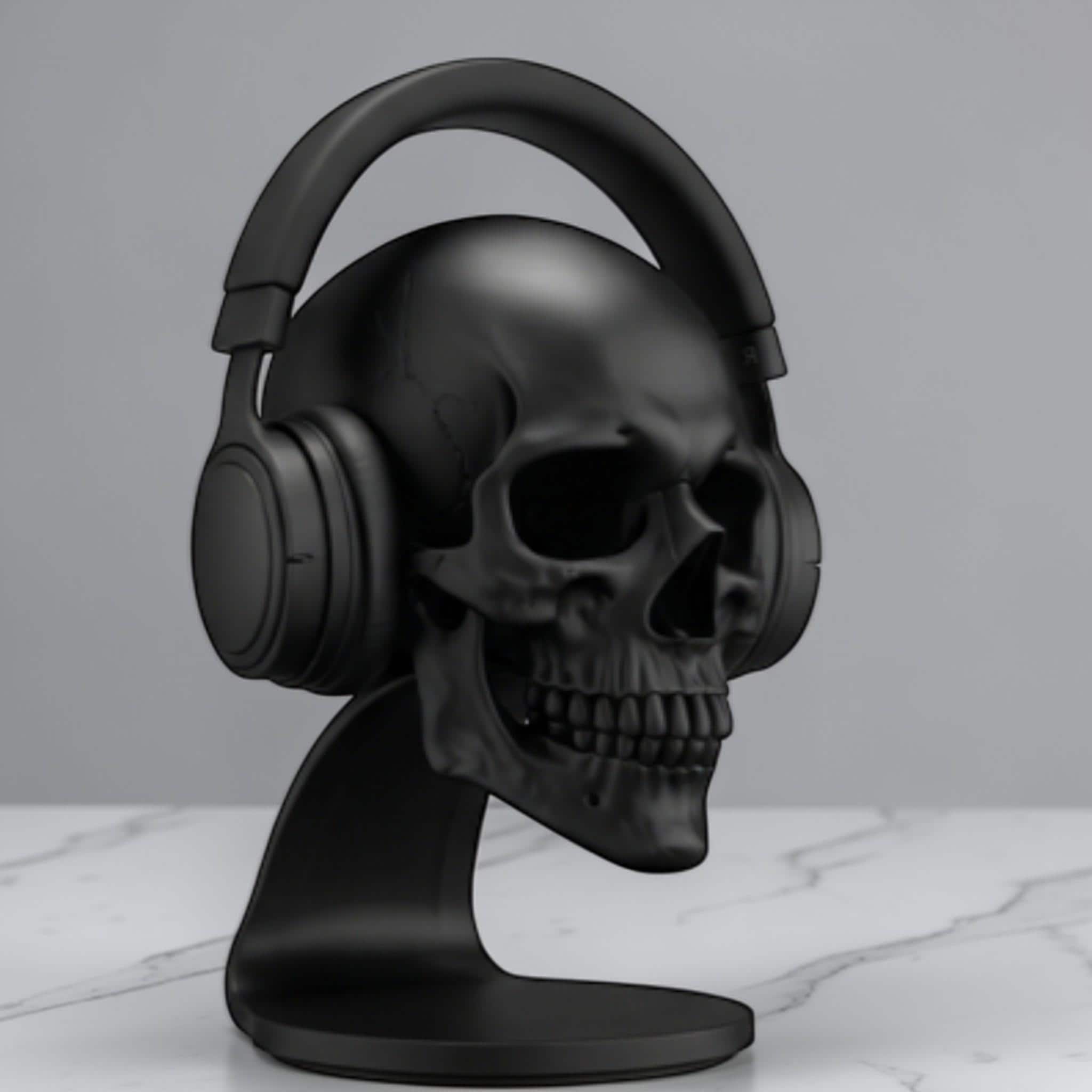 Skull Headset Stand, Gaming Desktop Organizer, Gothic Room Decor __etsy:7826614032
