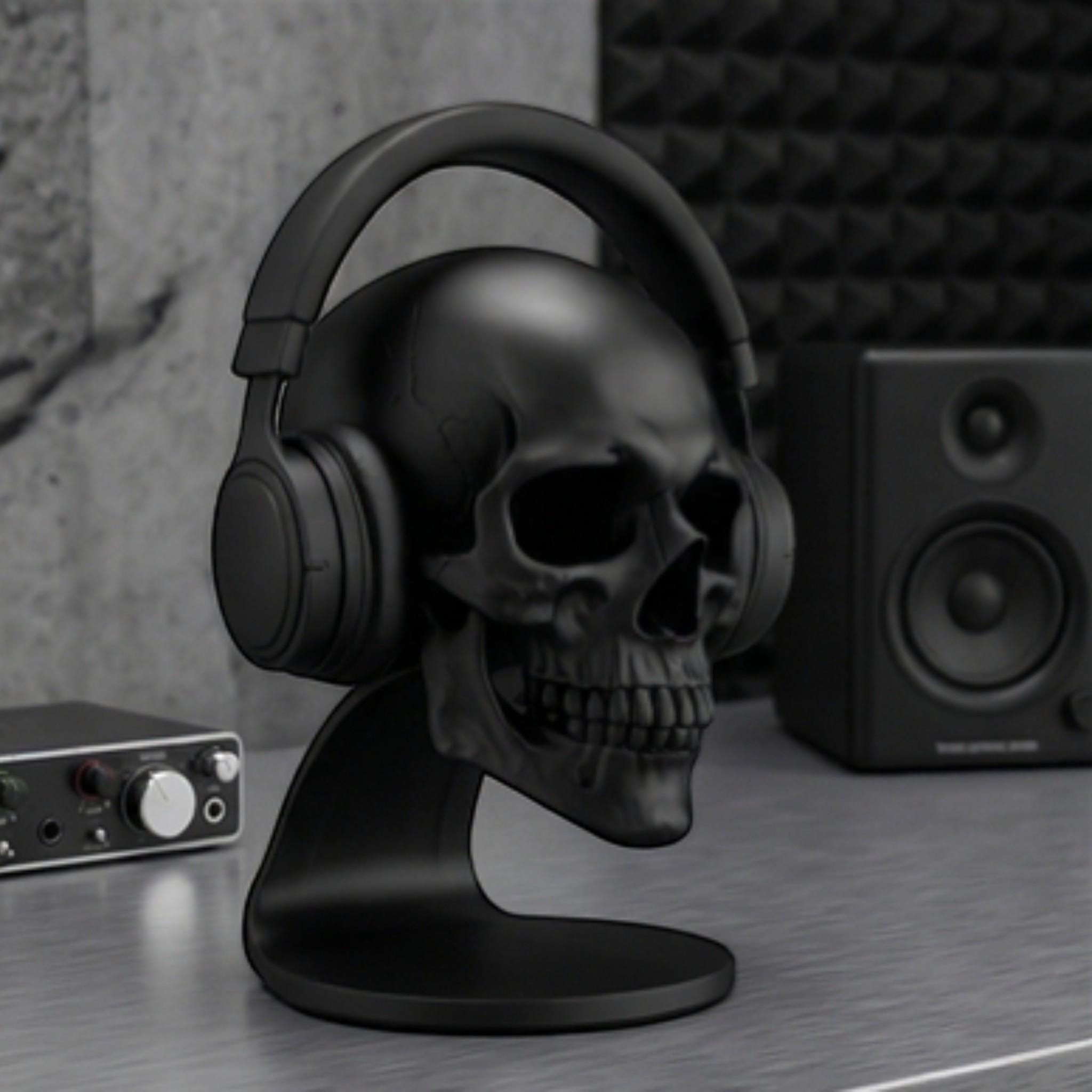 Skull Headset Stand, Gaming Desktop Organizer, Gothic Room Decor __etsy:7874562369