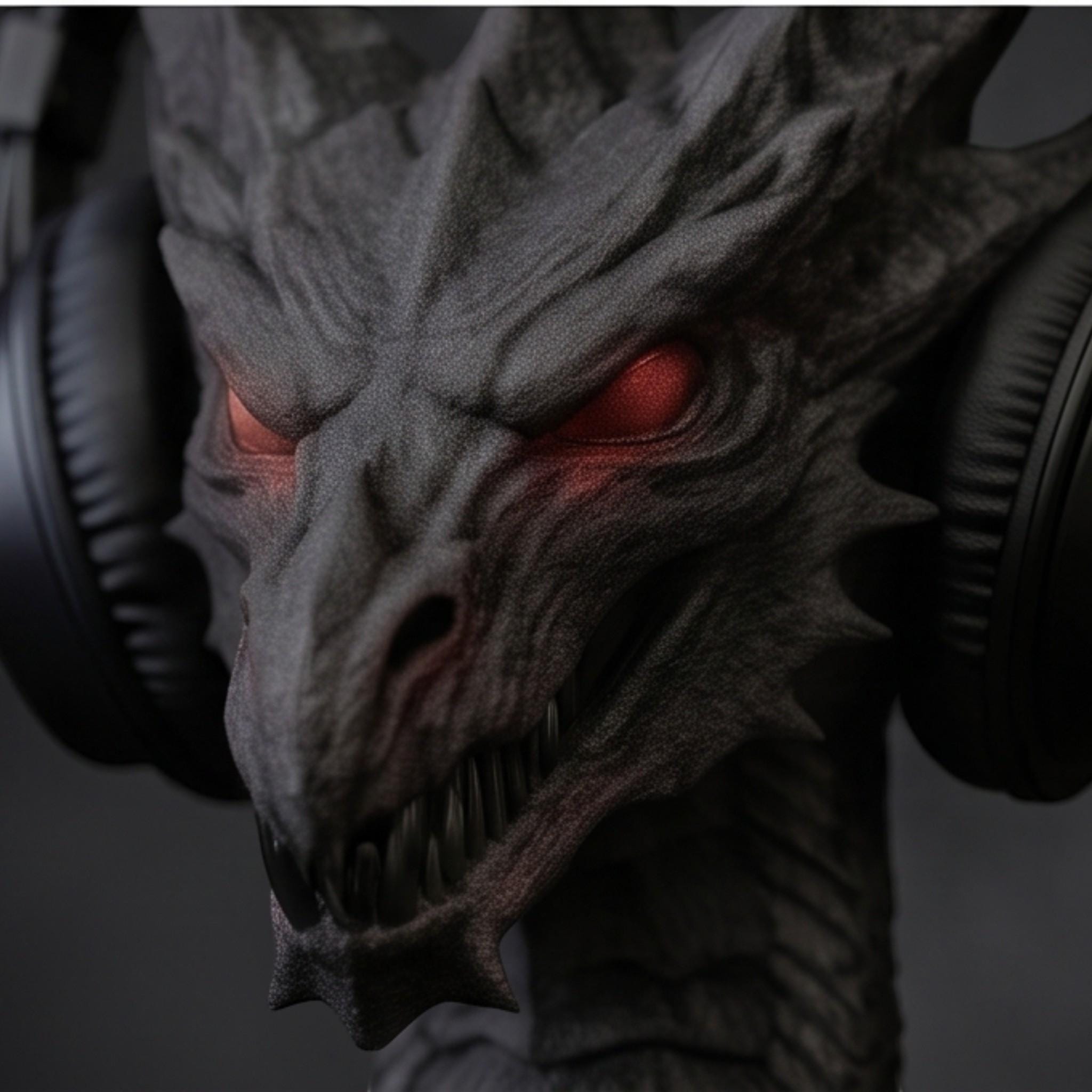 Dragon Headset Holder – Gothic 3D Printed Gaming Desk Stand