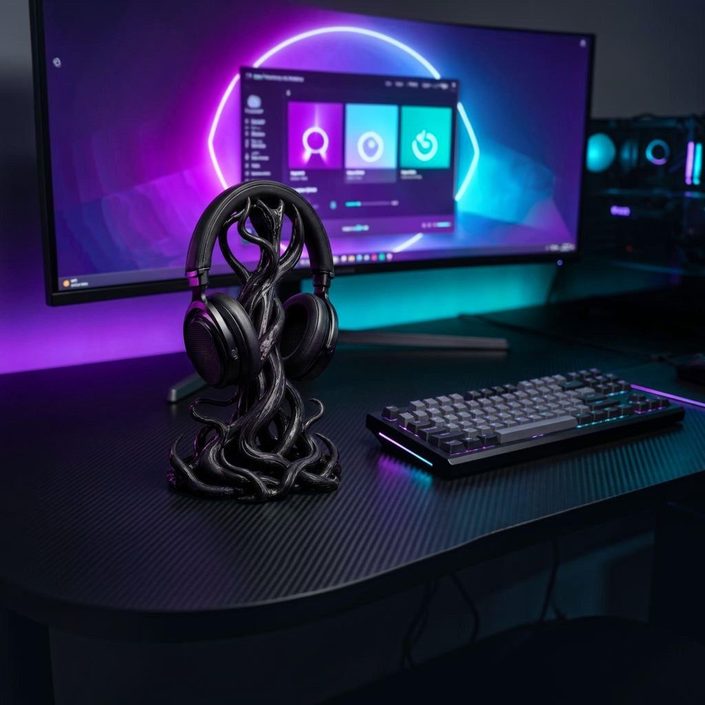 Gothic Tentacle Headphone Stand – Artistic 3D Printed Desk Organizer