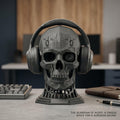 Mechanical Skull Headset Holder – Industrial Sci-Fi Gaming Desk Decor