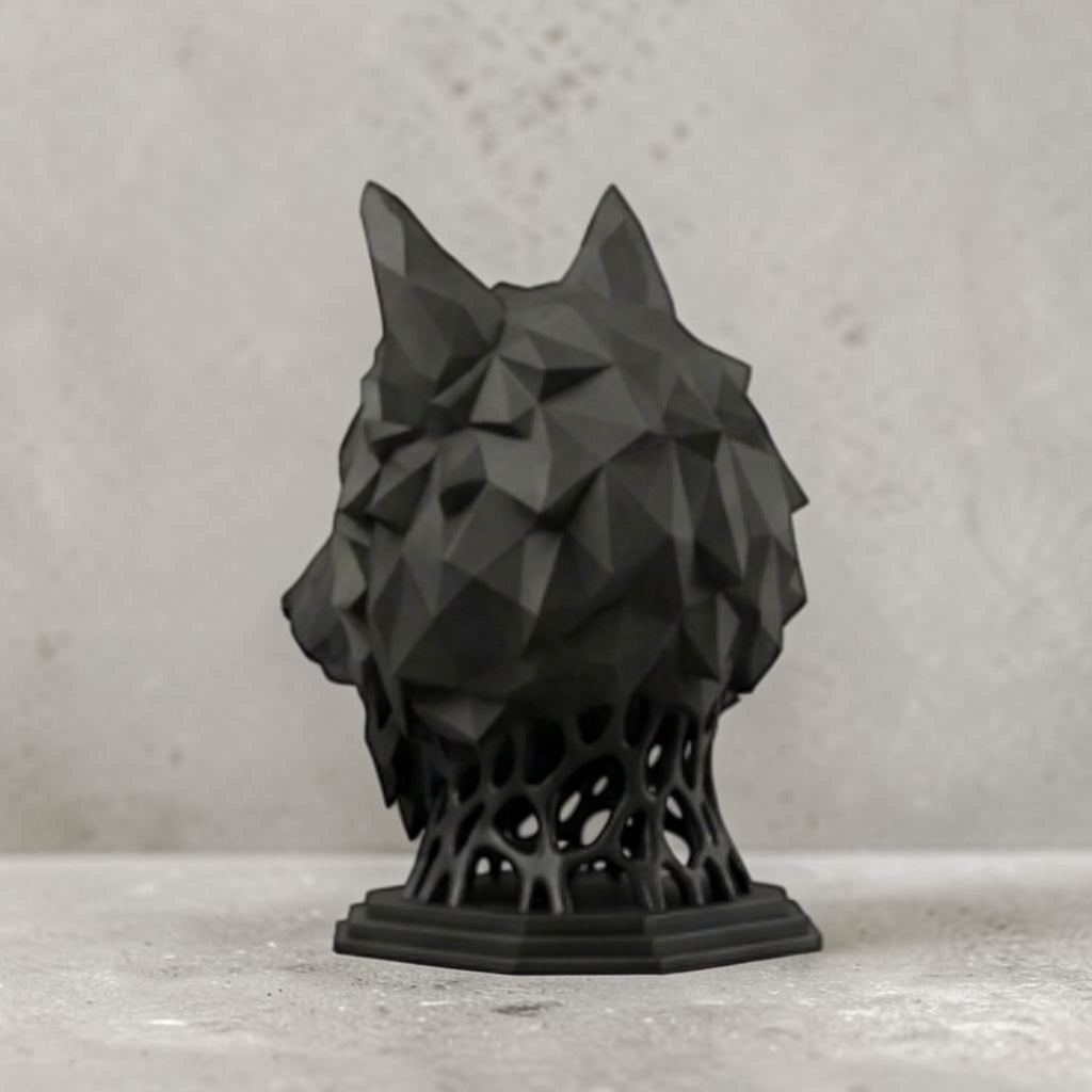 Geometric Wolf Headphone Stand – Hexagonal Base, Multi-Color Edition