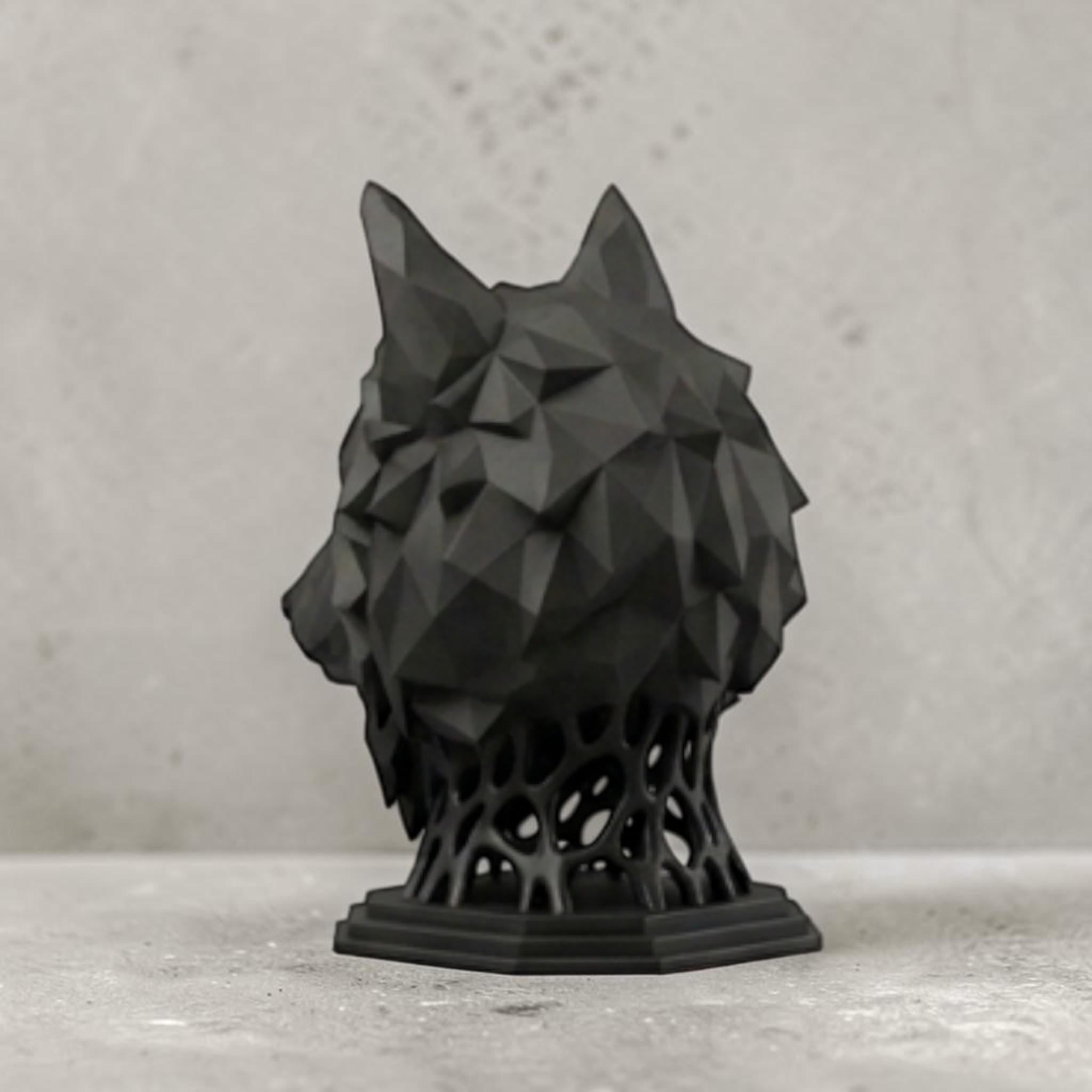 Geometric Wolf Headphone Stand – Hexagonal Base, Multi-Color Edition