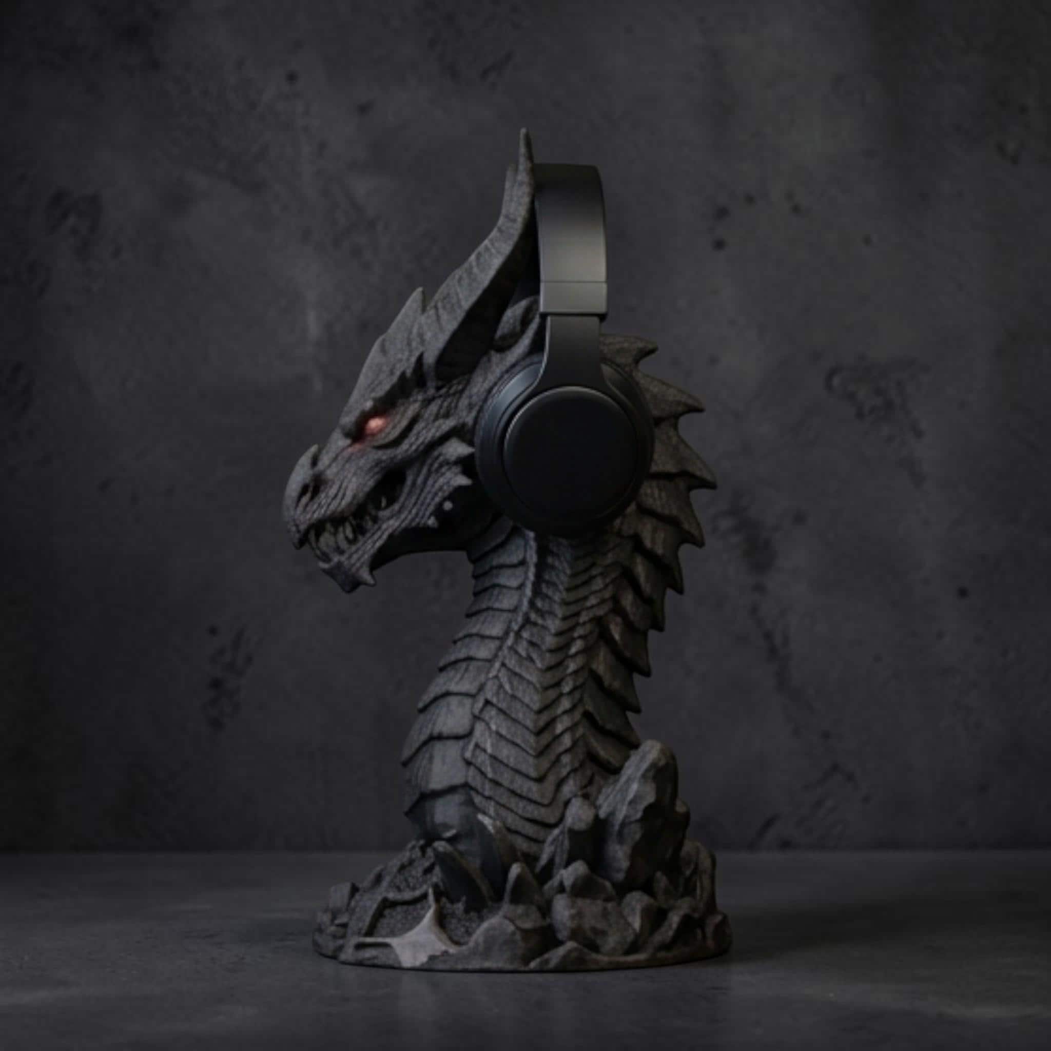 Dragon Headset Holder – Gothic 3D Printed Gaming Desk Stand
