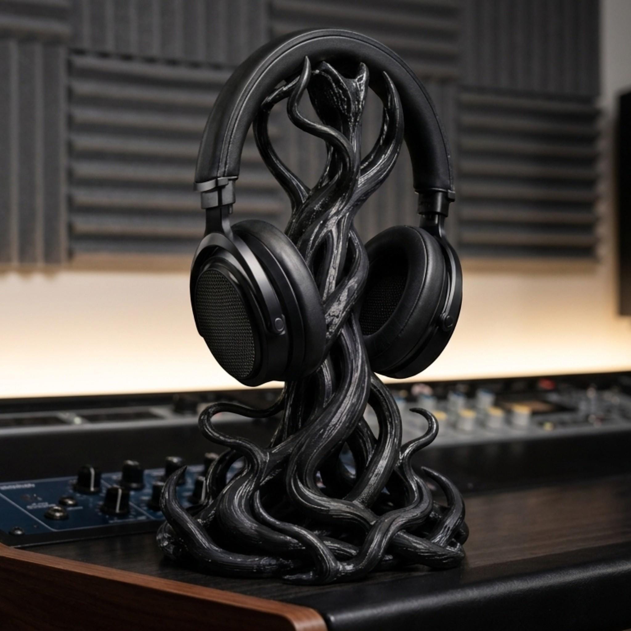 Gothic Tentacle Headphone Stand – Artistic 3D Printed Desk Organizer