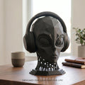 Alien Headphone Stand – Matte Black Extraterrestrial Desk Sculpture