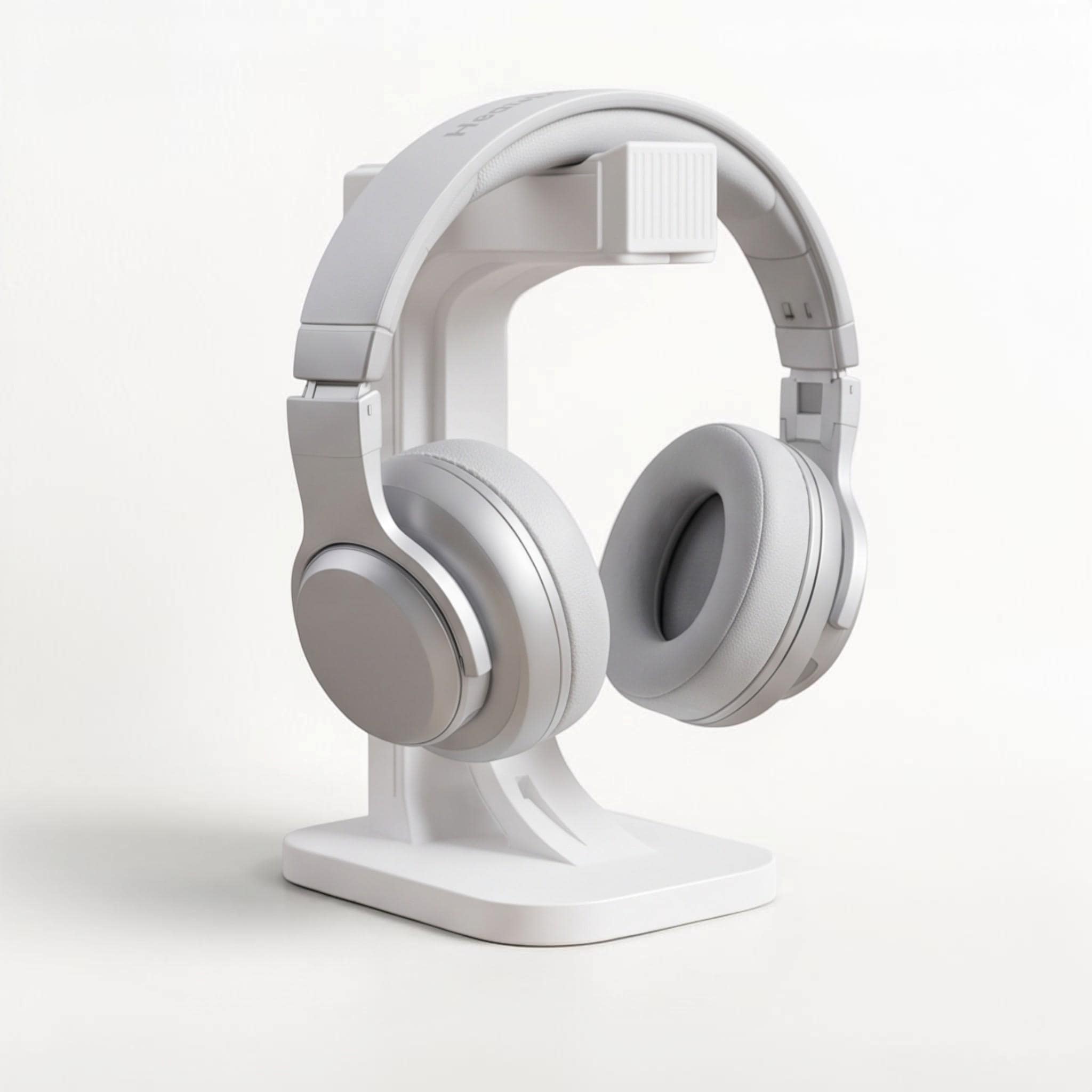 White Gaming Headset Stand – Minimalist 3D Printed Desk Organizer