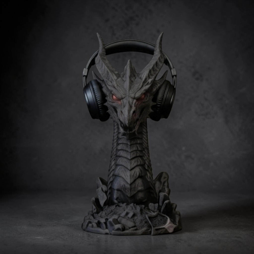 Dragon Headset Holder – Gothic 3D Printed Gaming Desk Stand