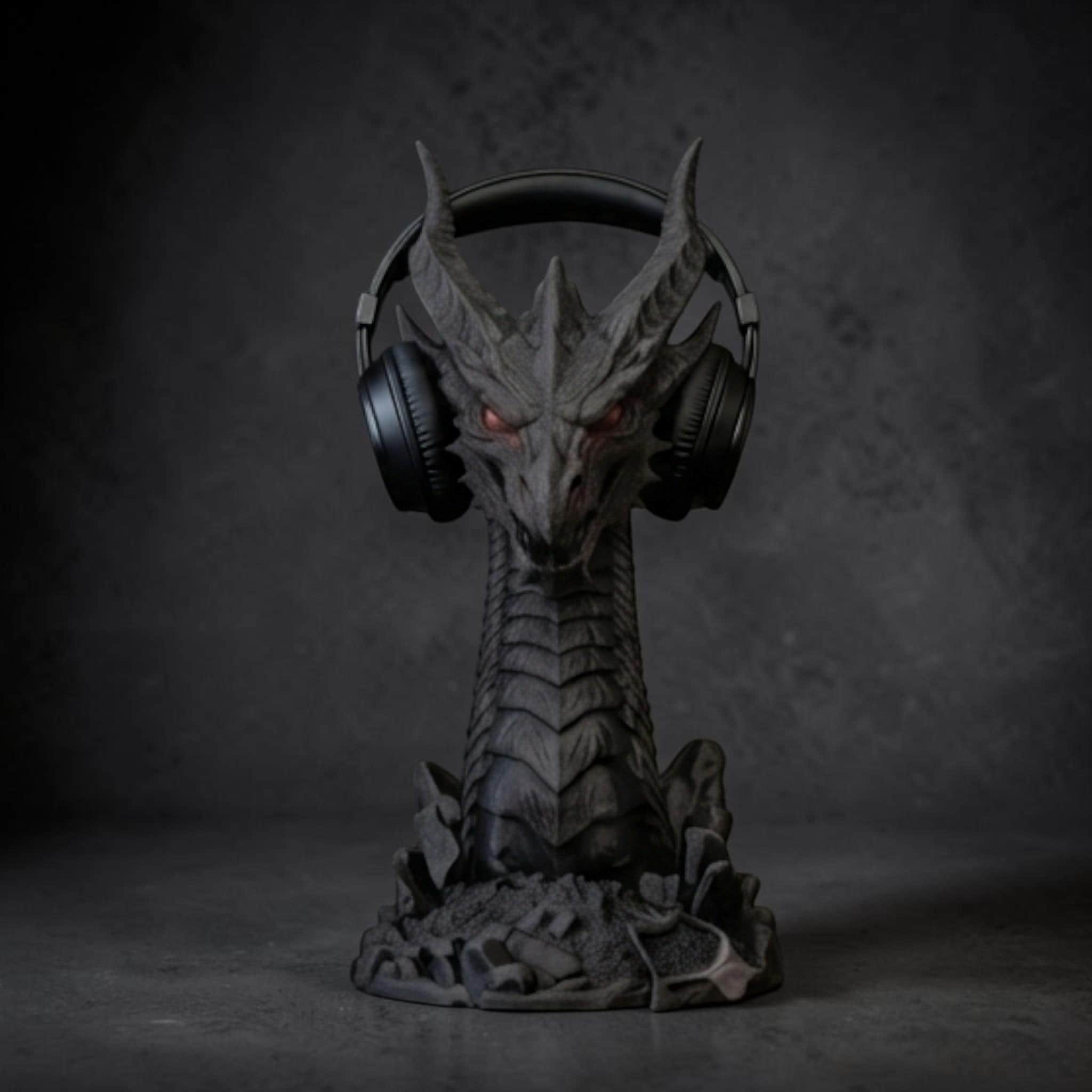 Dragon Headset Holder – Gothic 3D Printed Gaming Desk Stand