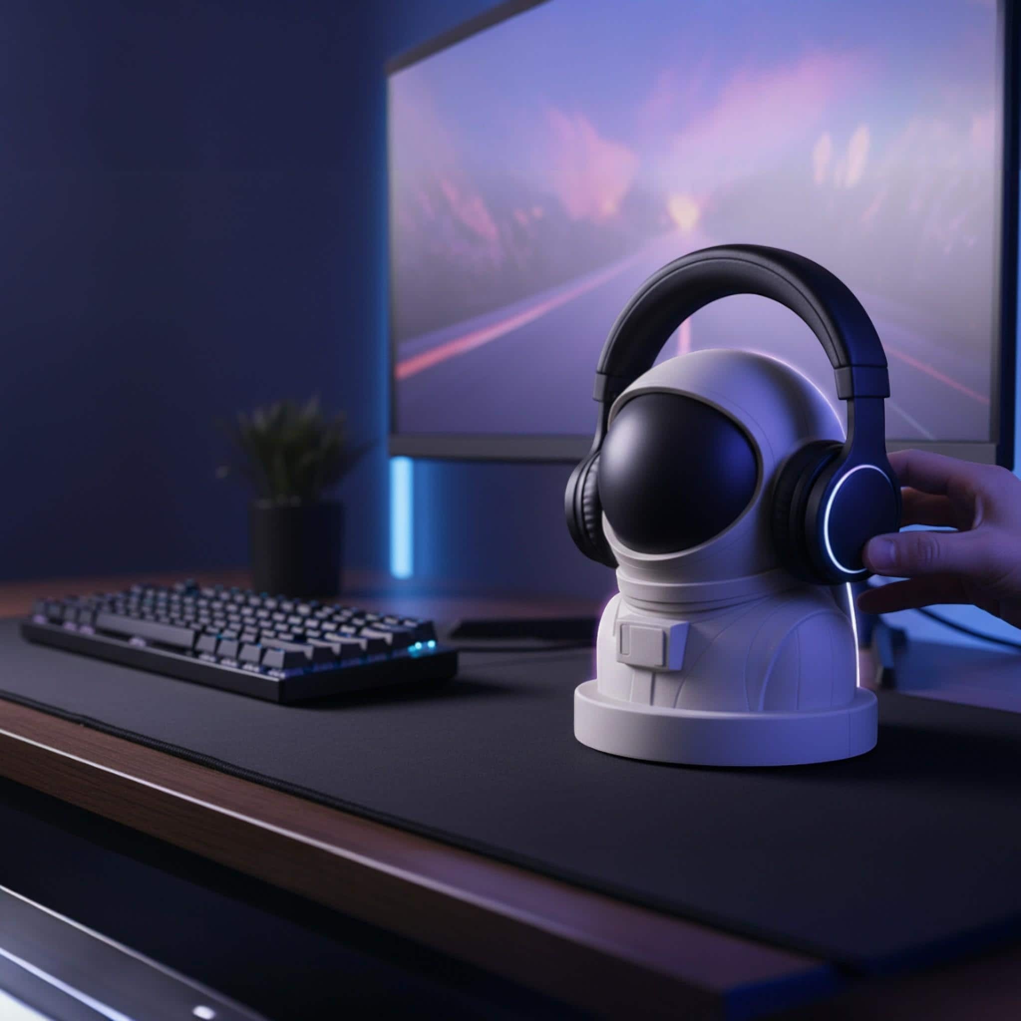 Astronaut Headphone Stand – 3D Printed Space Desk Decor & Headset Holder