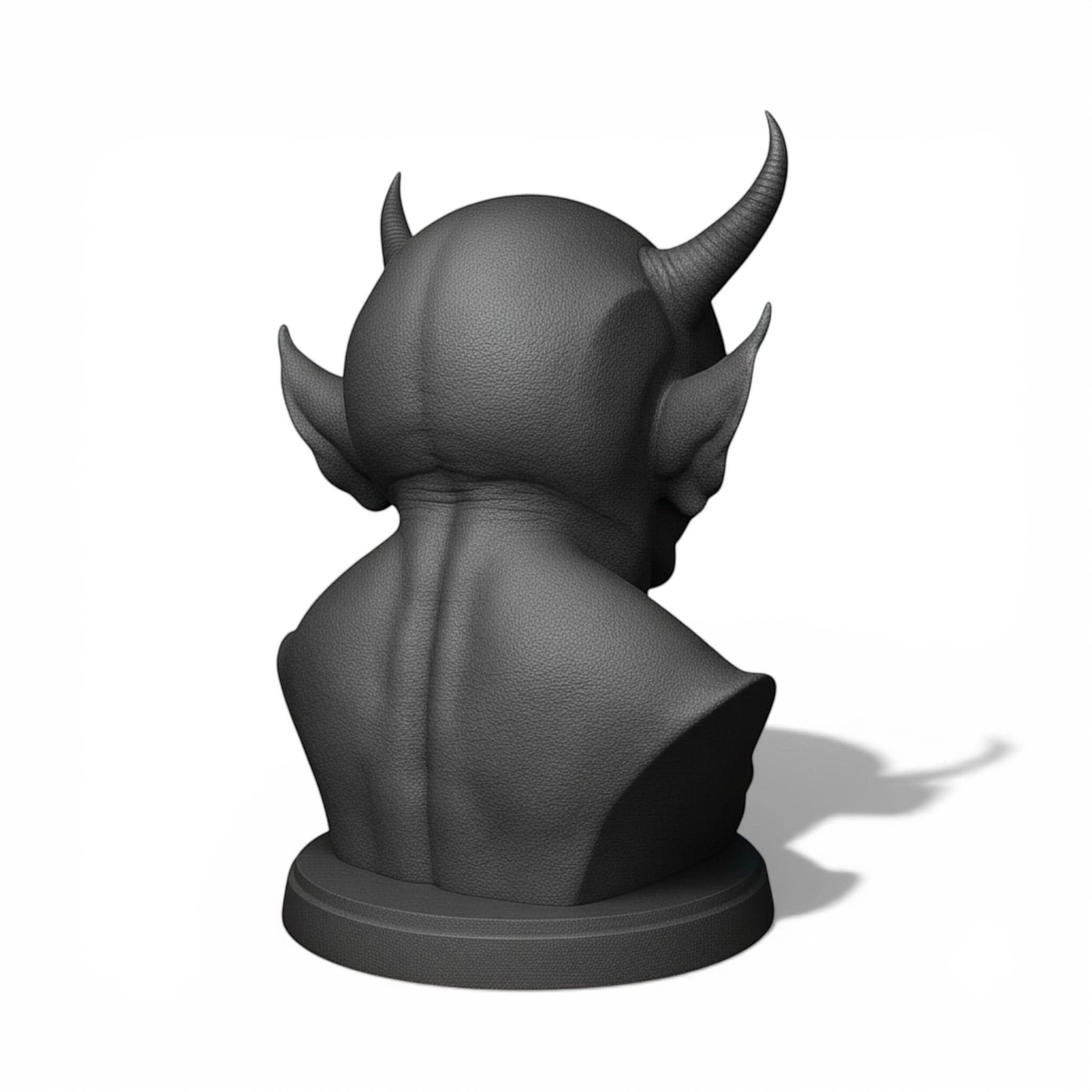 Demon Bust Headphone Stand – 3D Printed Horror Headset Holder for Desks