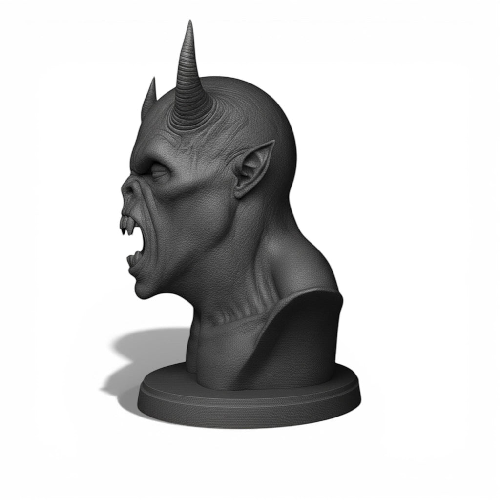Demon Bust Headphone Stand – 3D Printed Horror Headset Holder for Desks