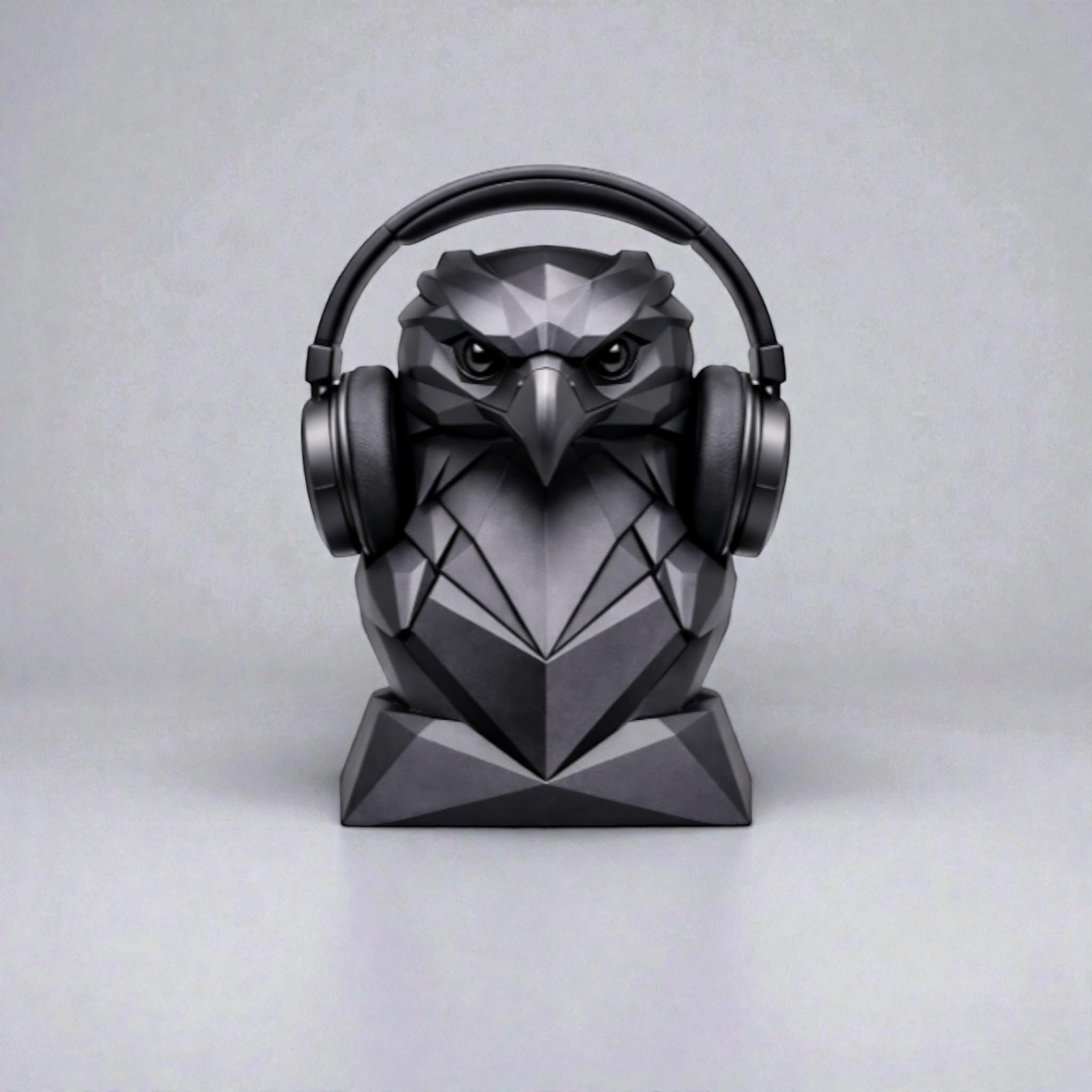 Eagle Headphone Stand – 3D Printed Geometric Low-Poly Gaming Desk Holder