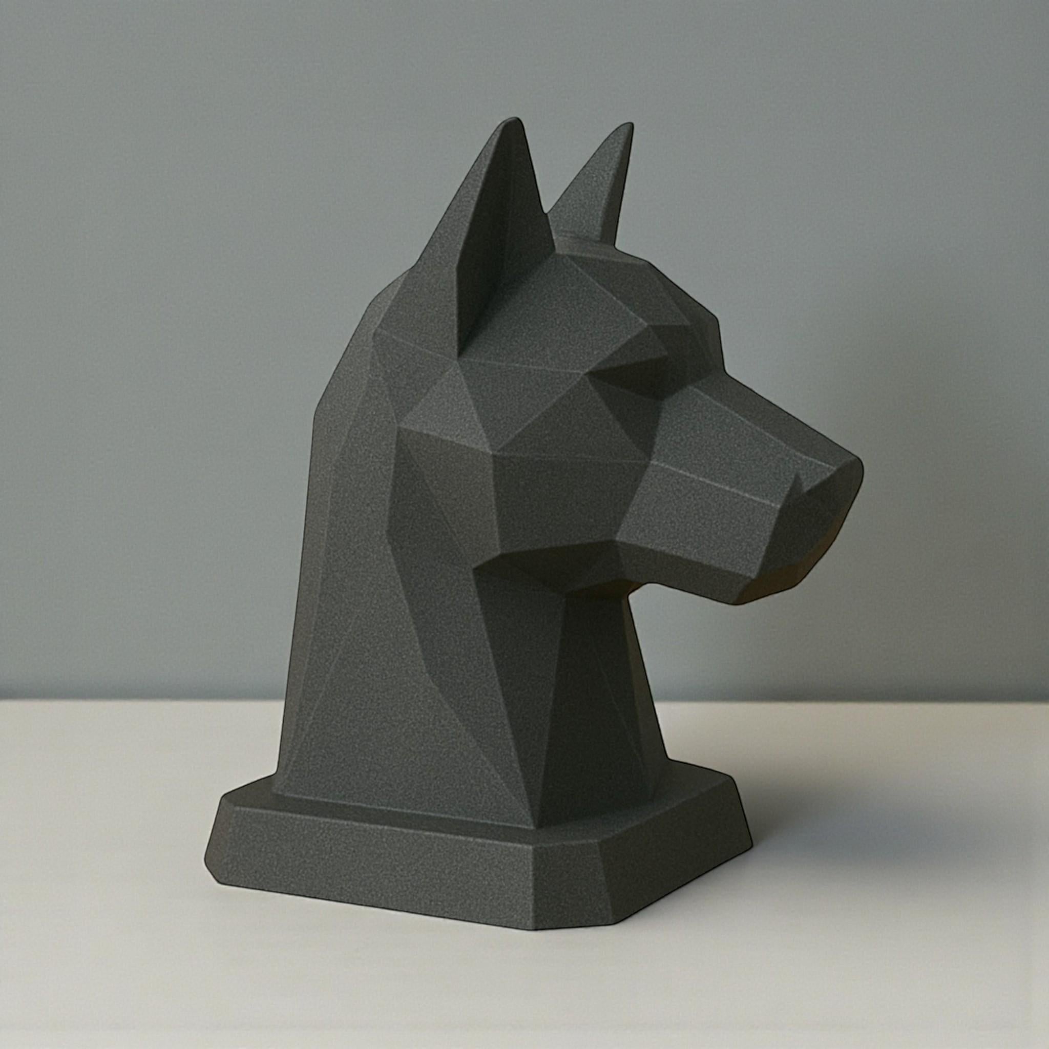 Geometric Dog Headphone Stand – 3D Printed Low-Poly Gaming Desk Holder