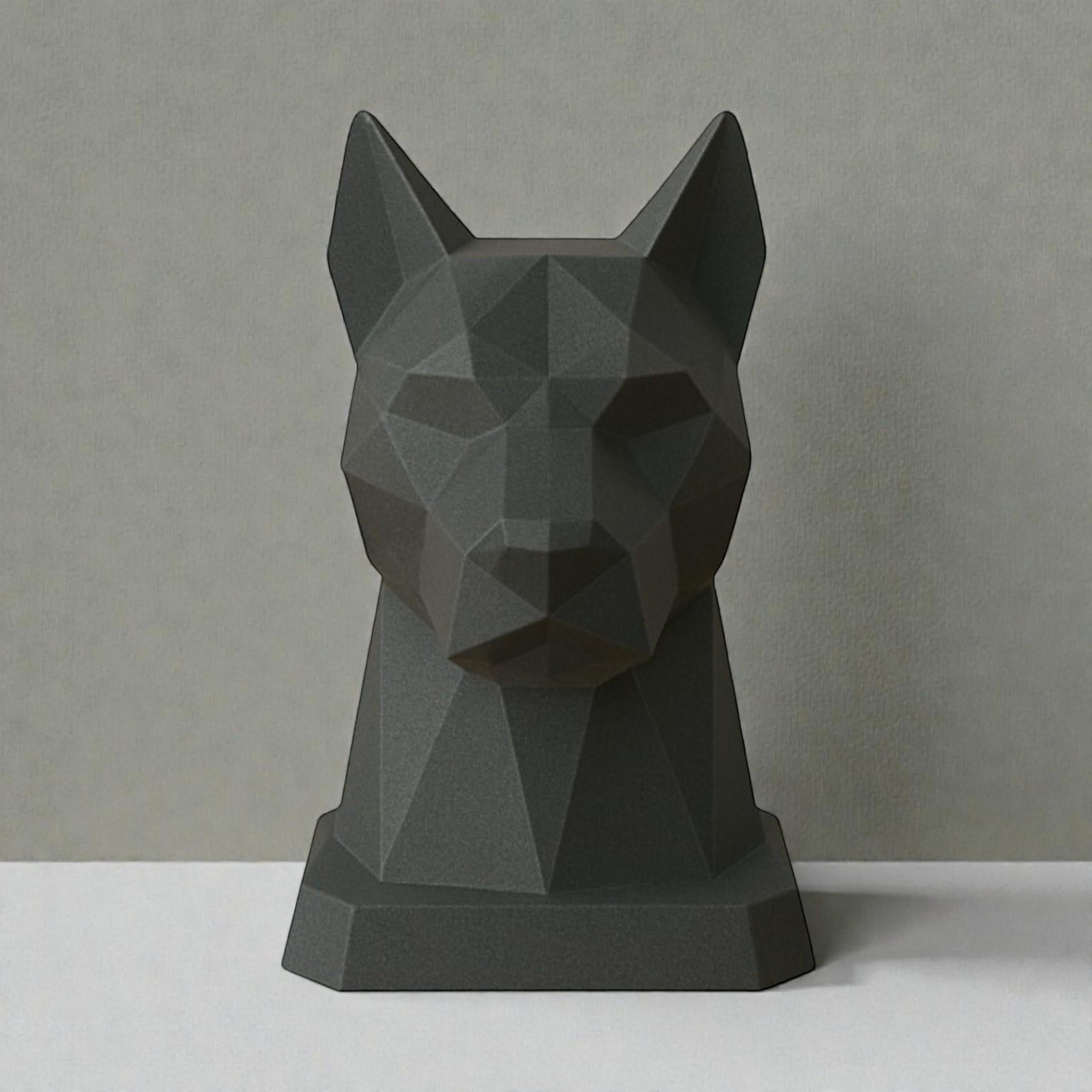 Geometric Dog Headphone Stand – 3D Printed Low-Poly Gaming Desk Holder