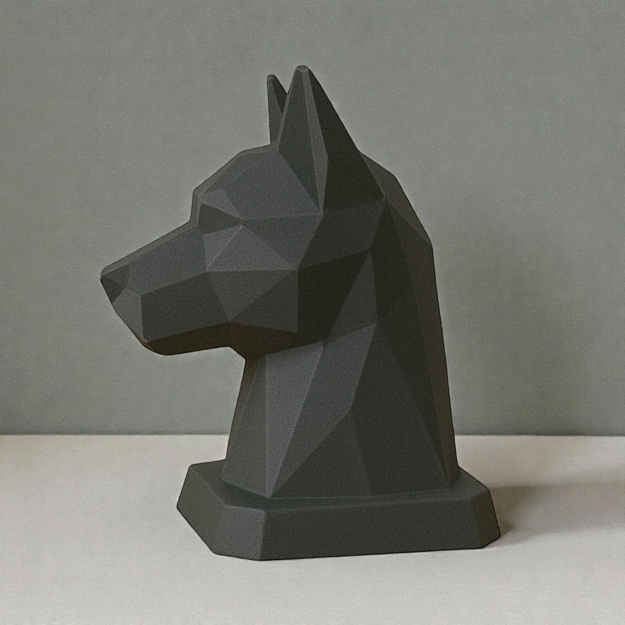 Geometric Dog Headphone Stand – 3D Printed Low-Poly Gaming Desk Holder