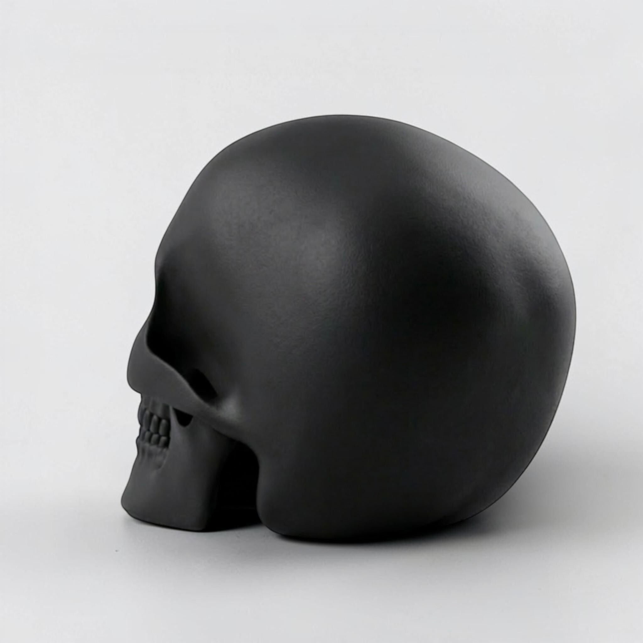 Happy3dWorld black low-polygon skull headphone stand for gothic desk decor
