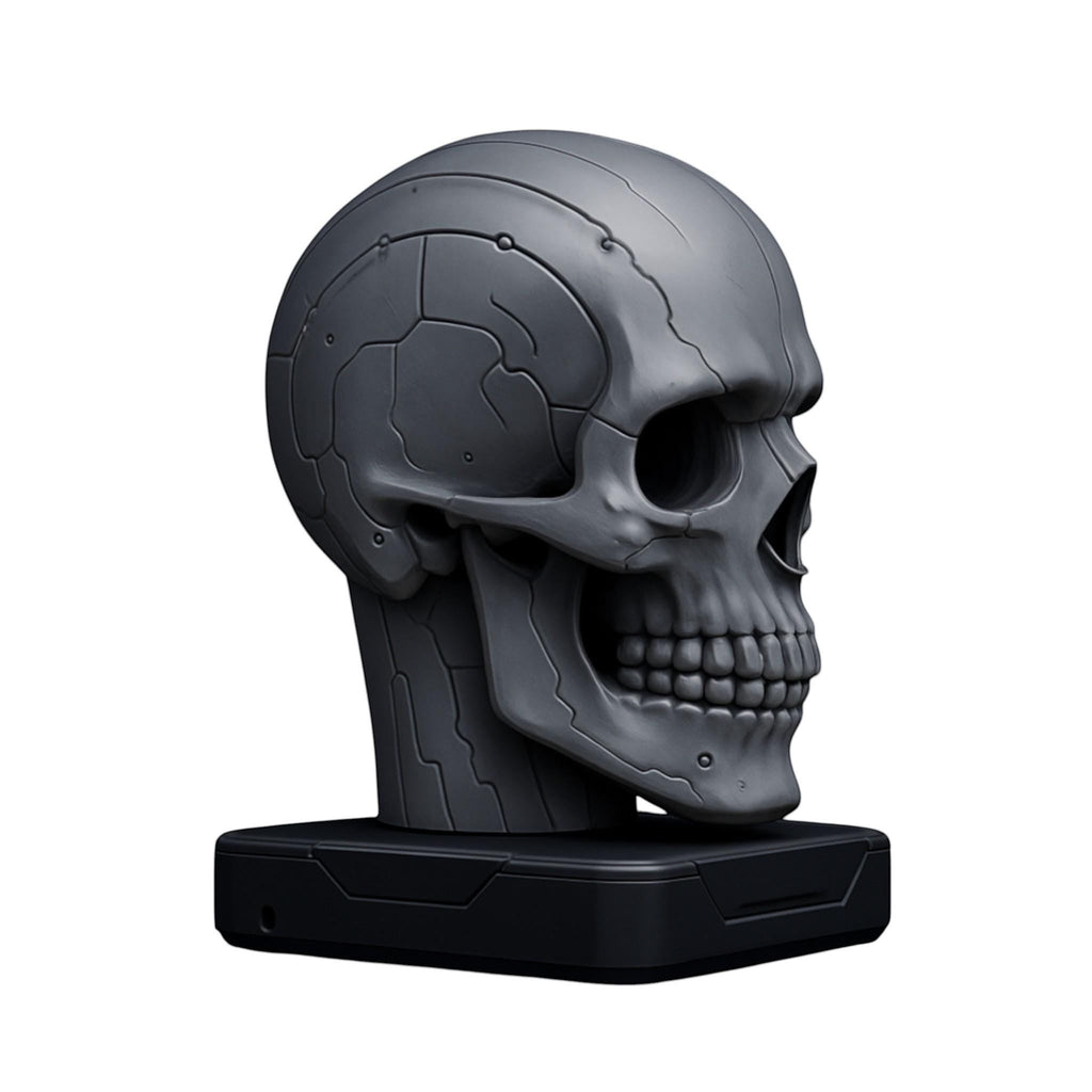 Skull Headphone Stand Gothic Desk Decor for Gaming Setup