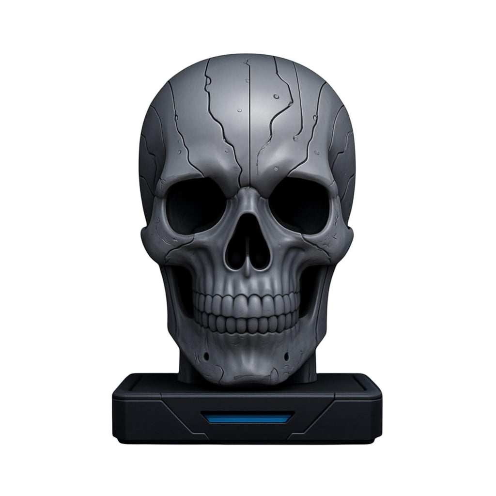 Skull Headphone Stand Gothic Desk Decor for Gaming Setup