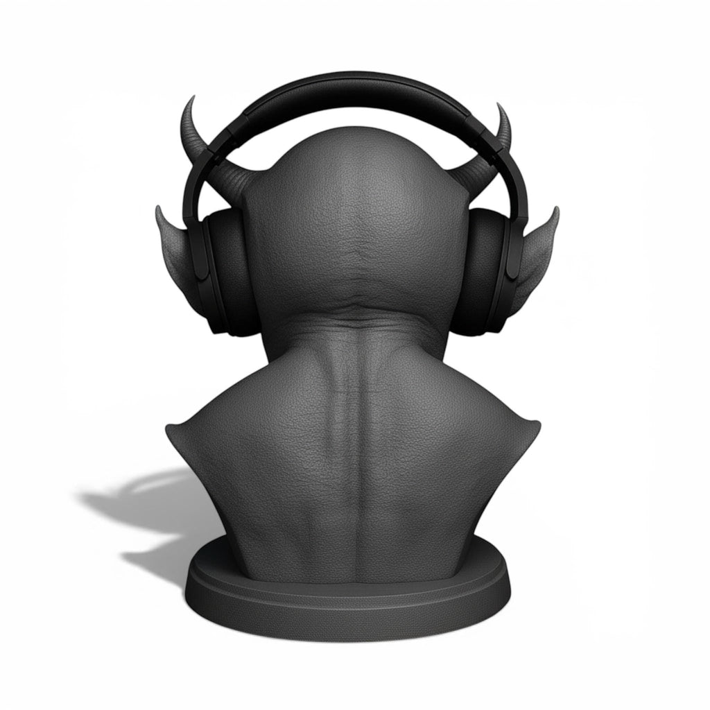 Demon Bust Headphone Stand – 3D Printed Horror Headset Holder for Desks