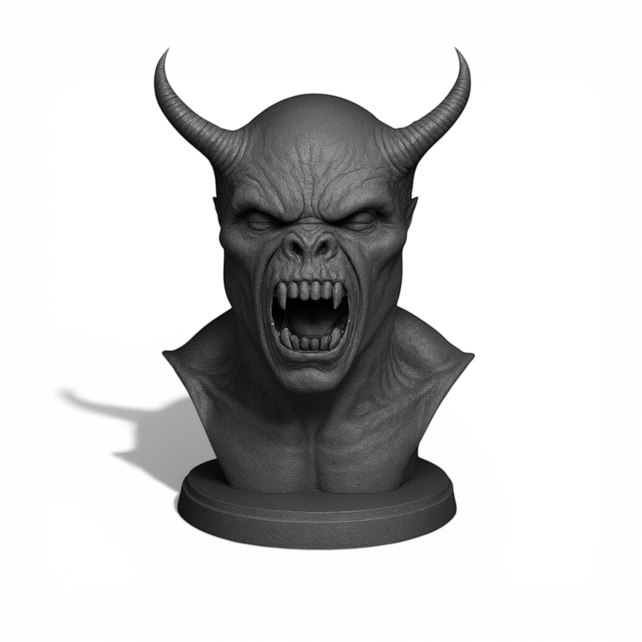 Demon Bust Headphone Stand – 3D Printed Horror Headset Holder for Desks