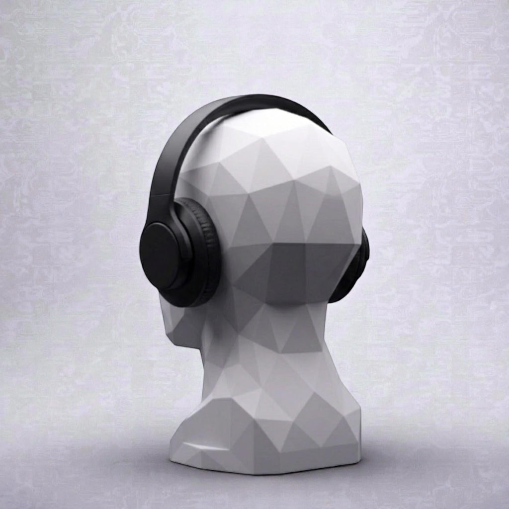 Human Bust Headphone Stand – Minimalist Modern Desk Headset Holder