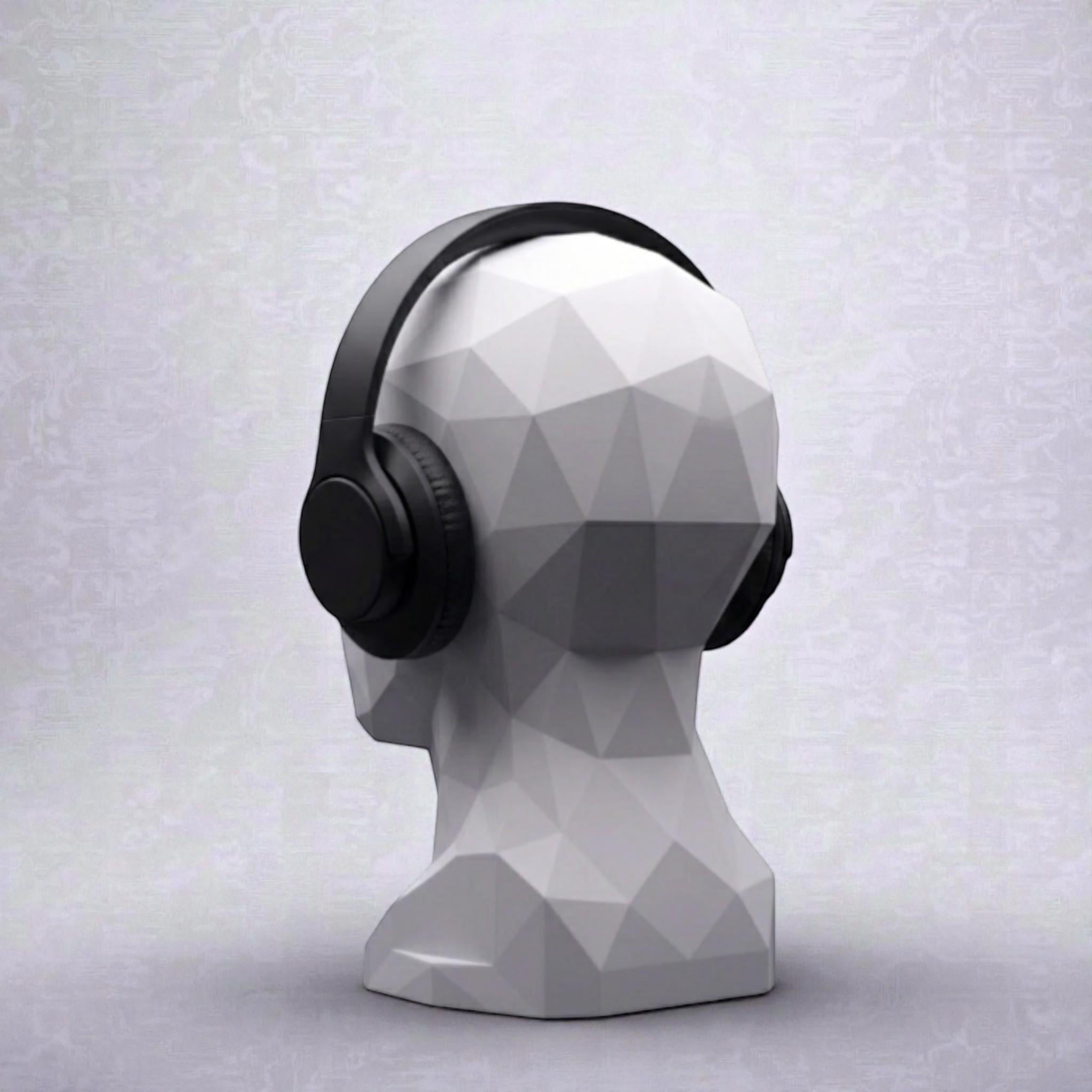 Human Bust Headphone Stand – Minimalist Modern Desk Headset Holder