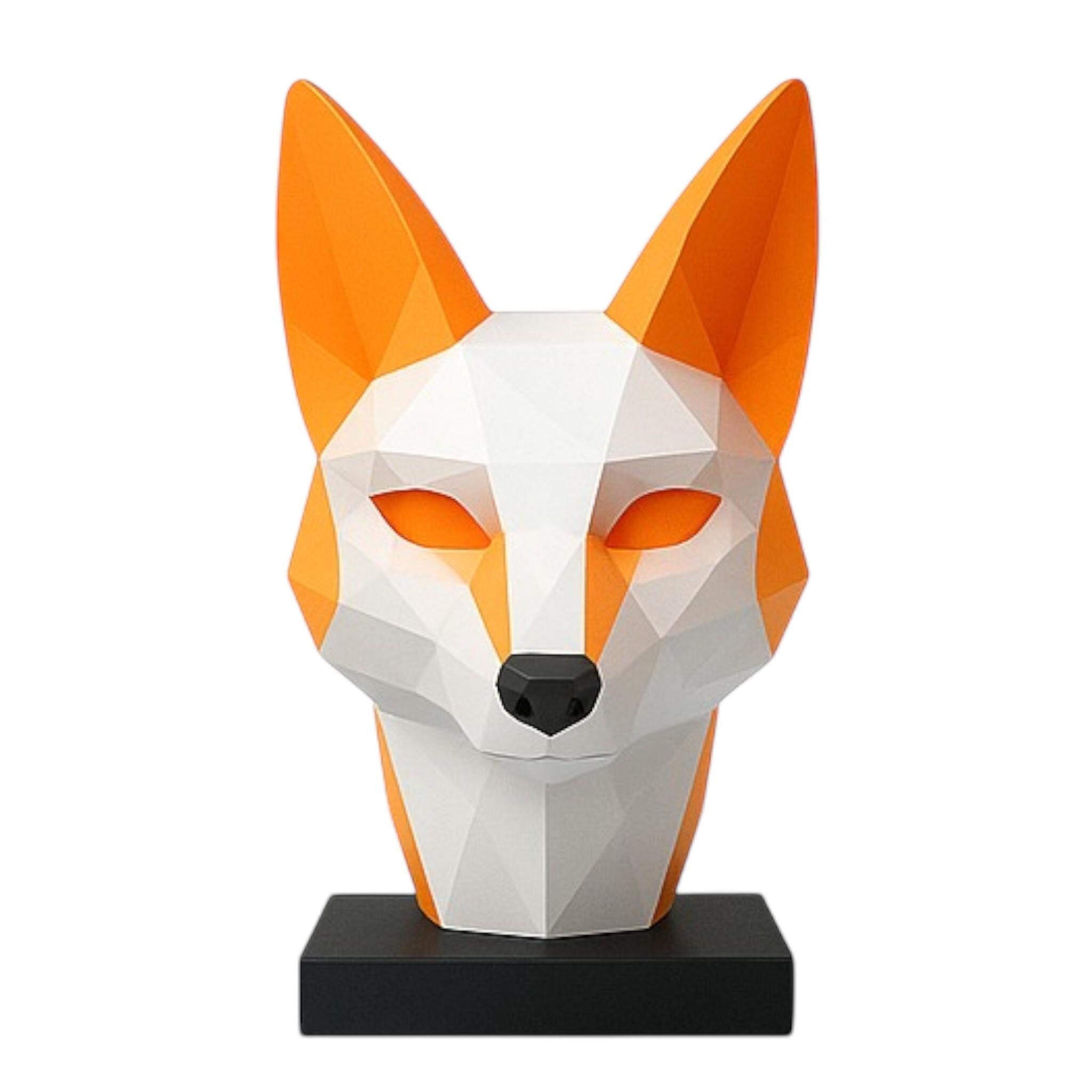 Fox Headphone Stand – 3D Printed Low-Poly Geometric Holder for Gaming & Modern Desks