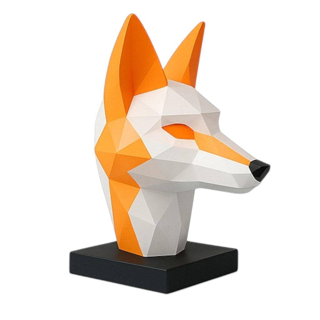 Fox Headphone Stand – 3D Printed Low-Poly Geometric Holder for Gaming & Modern Desks
