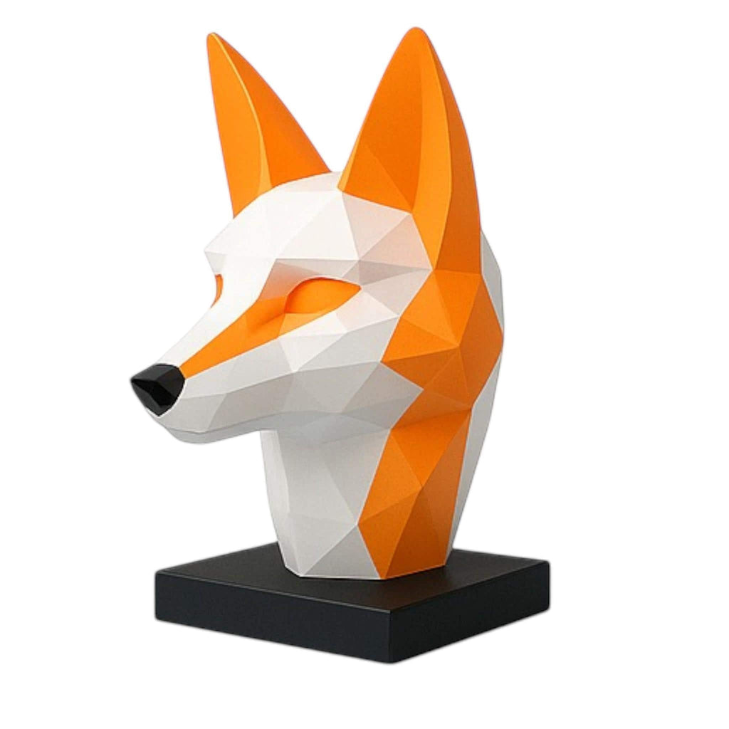 Fox Headphone Stand – 3D Printed Low-Poly Geometric Holder for Gaming & Modern Desks