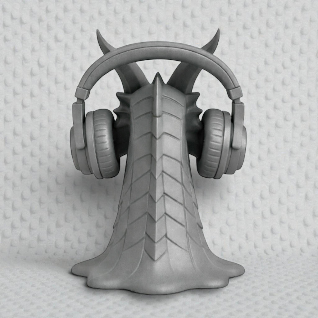 Dragon Head Headphone Stand – 3D Printed Fantasy Gothic Desk Holder