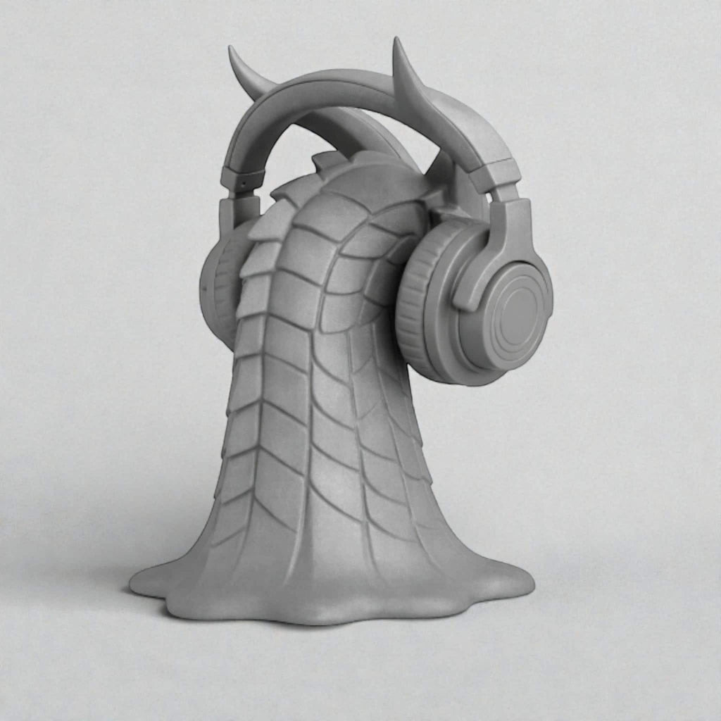 Dragon Head Headphone Stand – 3D Printed Fantasy Gothic Desk Holder