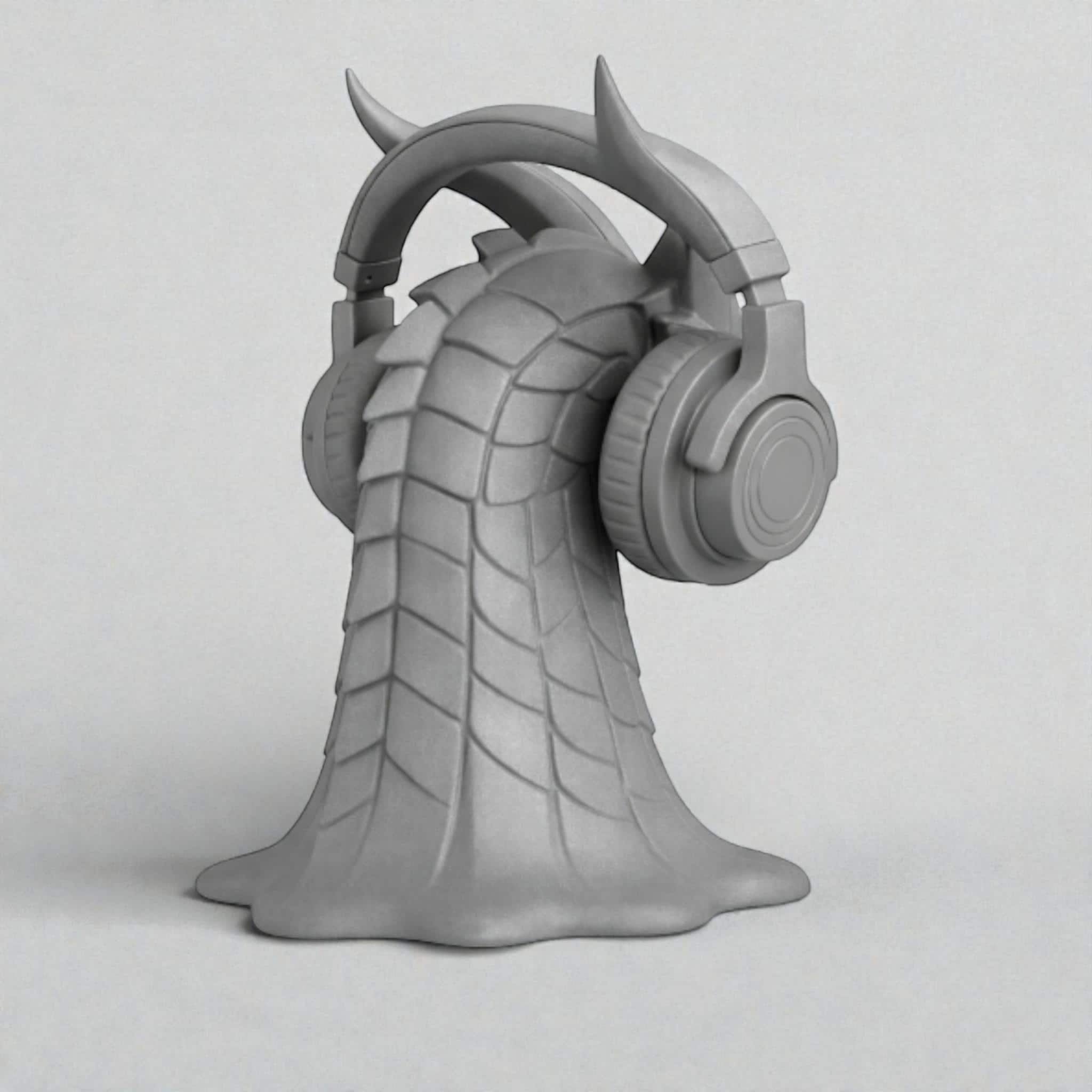 Dragon Head Headphone Stand – 3D Printed Fantasy Gothic Desk Holder