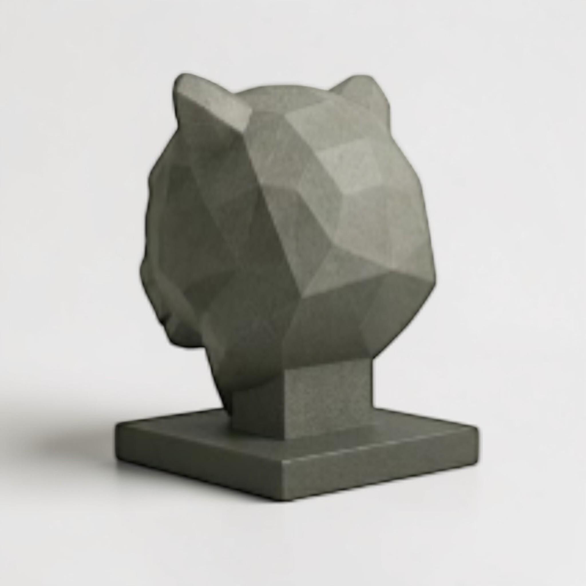 Tiger Headphone Stand – 3D Printed Low-Poly Geometric Animal Gaming Desk Decor