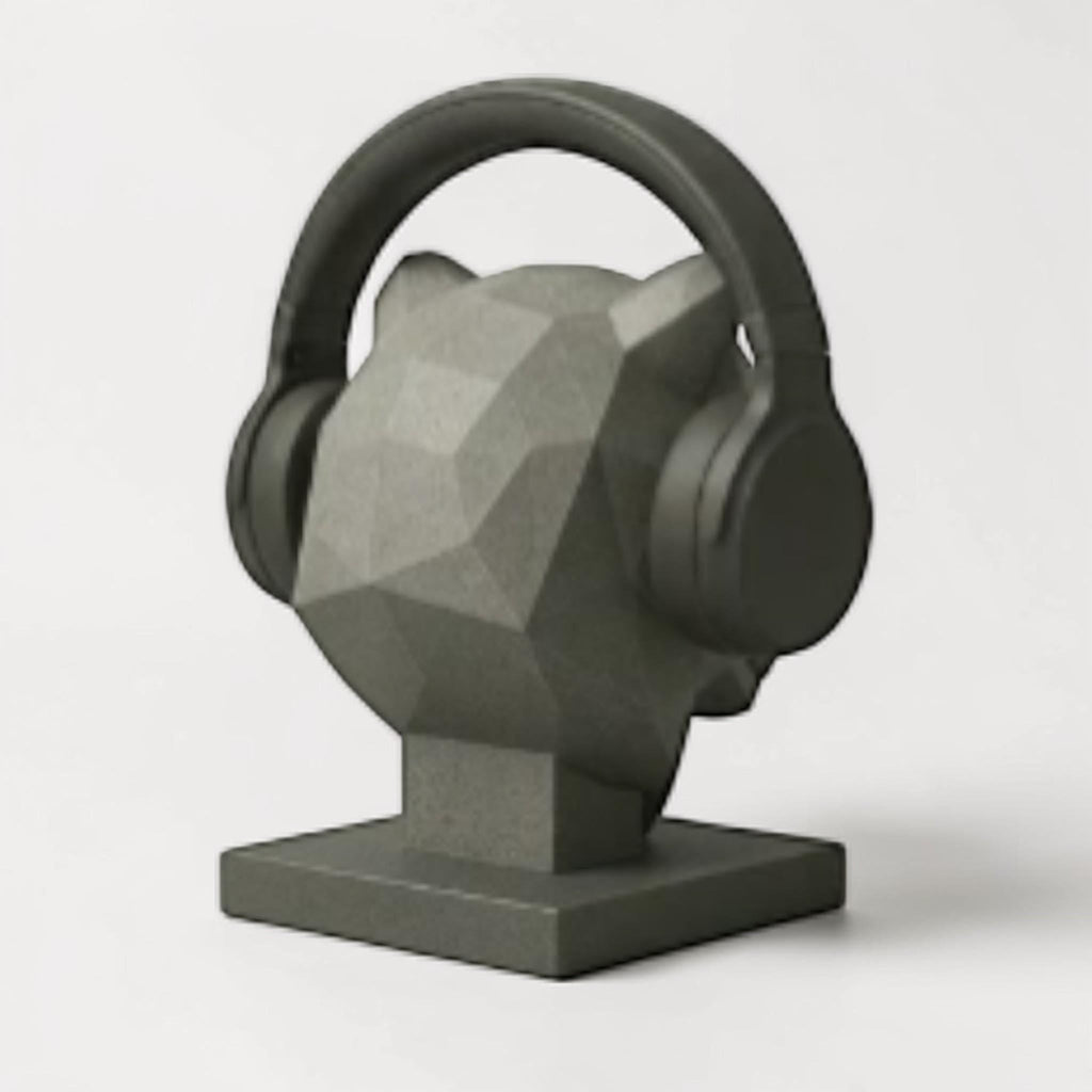 Tiger Headphone Stand – 3D Printed Low-Poly Geometric Animal Gaming Desk Decor