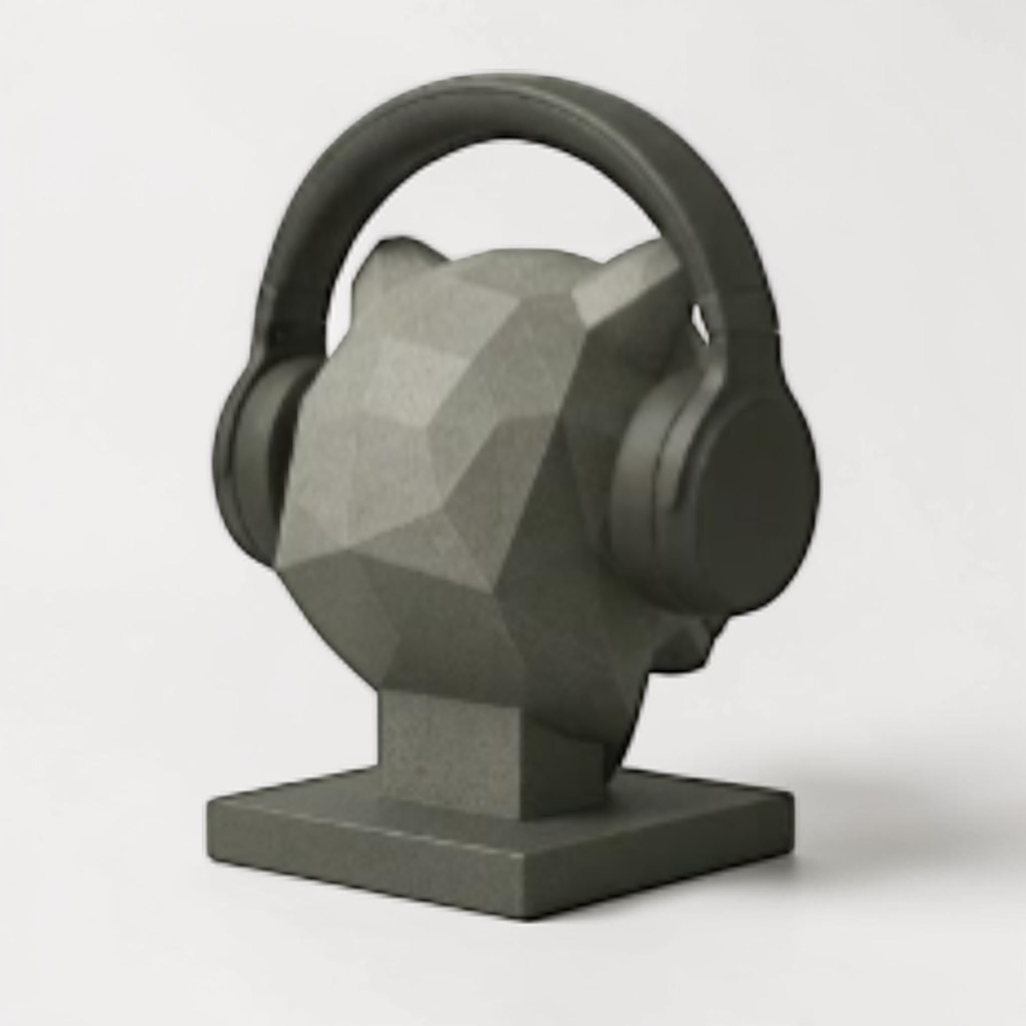 Tiger Headphone Stand – 3D Printed Low-Poly Geometric Animal Gaming Desk Decor