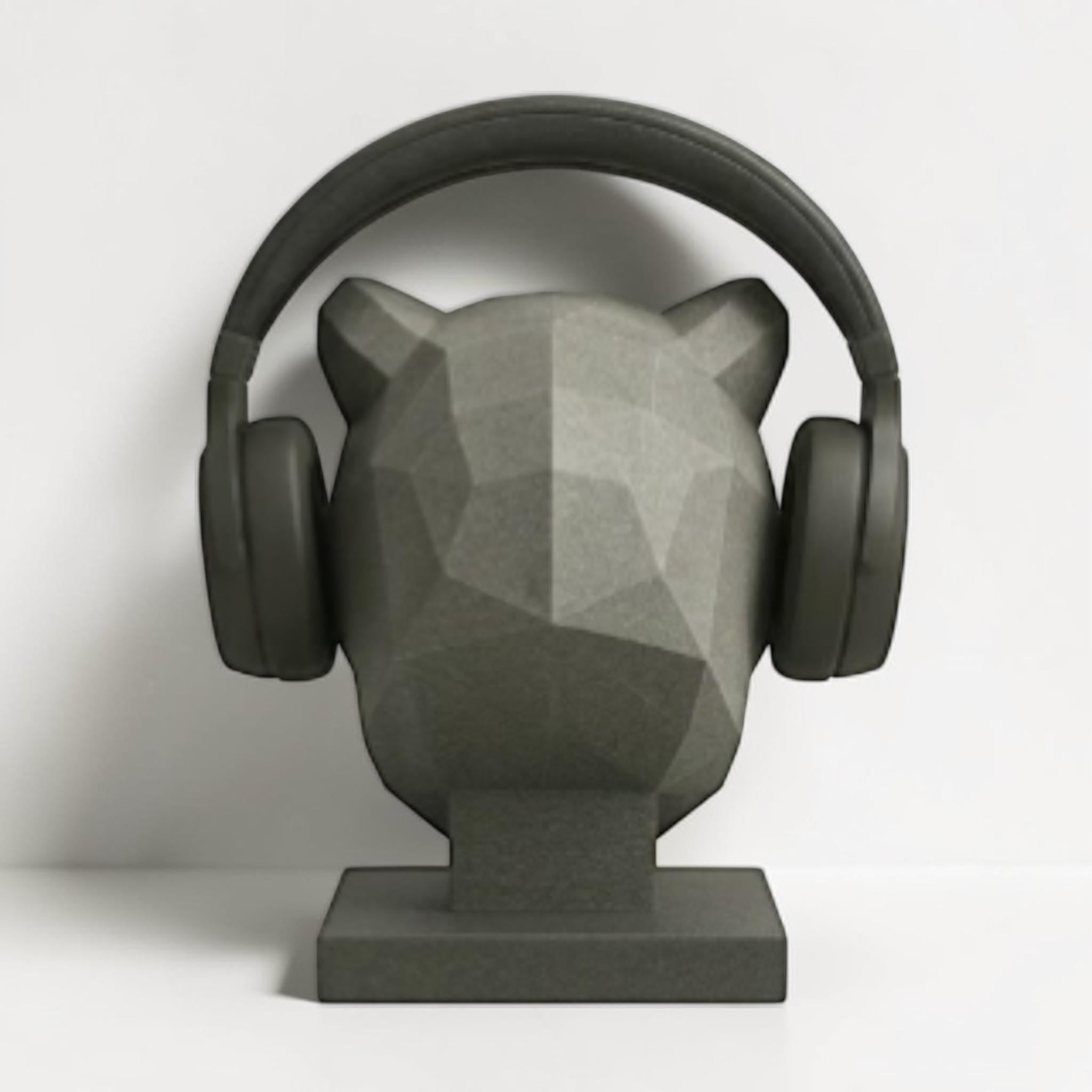 Tiger Headphone Stand – 3D Printed Low-Poly Geometric Animal Gaming Desk Decor