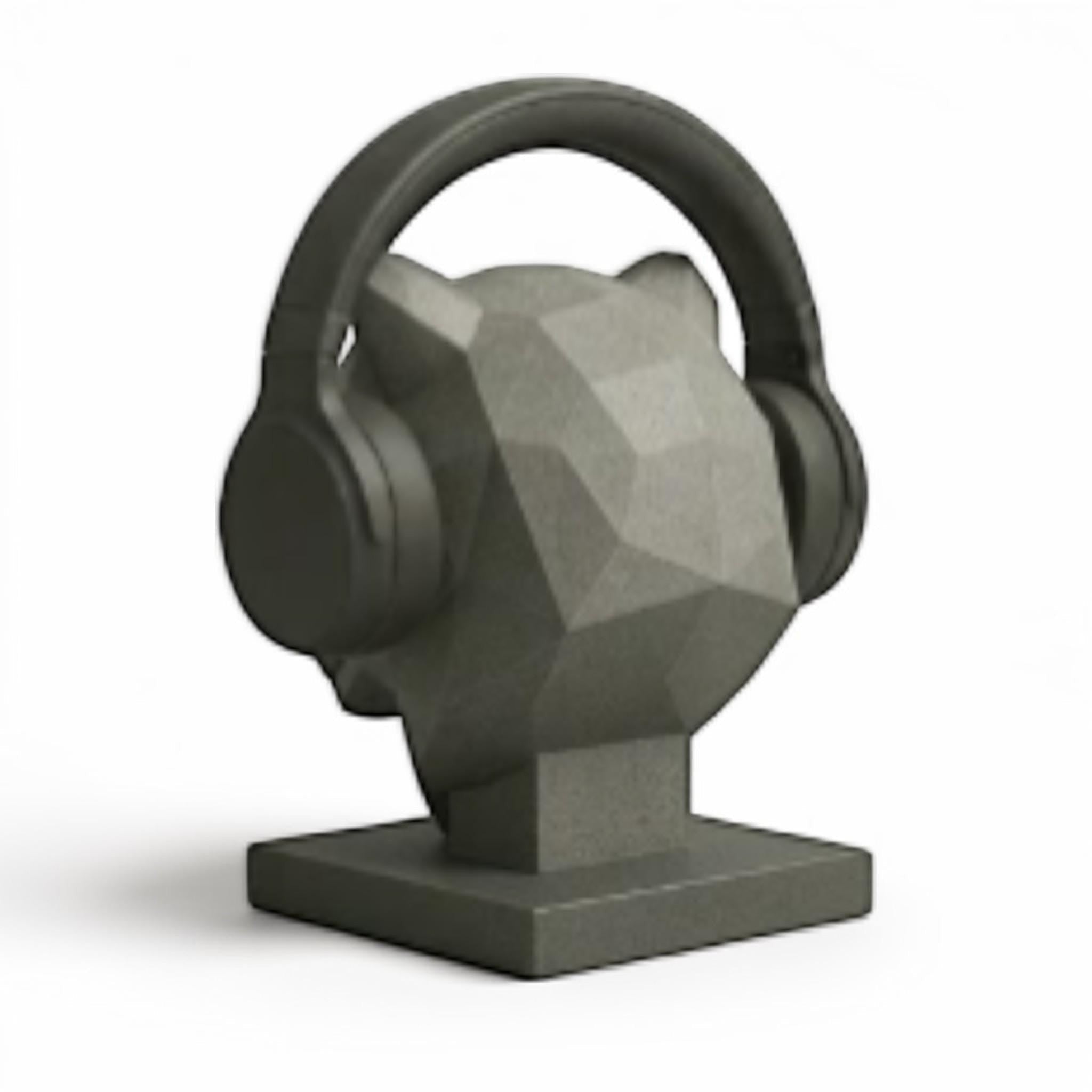 Tiger Headphone Stand – 3D Printed Low-Poly Geometric Animal Gaming Desk Decor