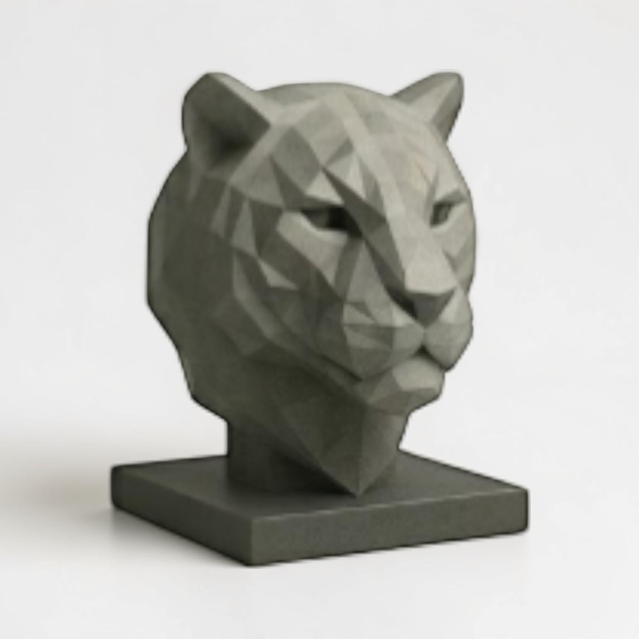 Tiger Headphone Stand – 3D Printed Low-Poly Geometric Animal Gaming Desk Decor