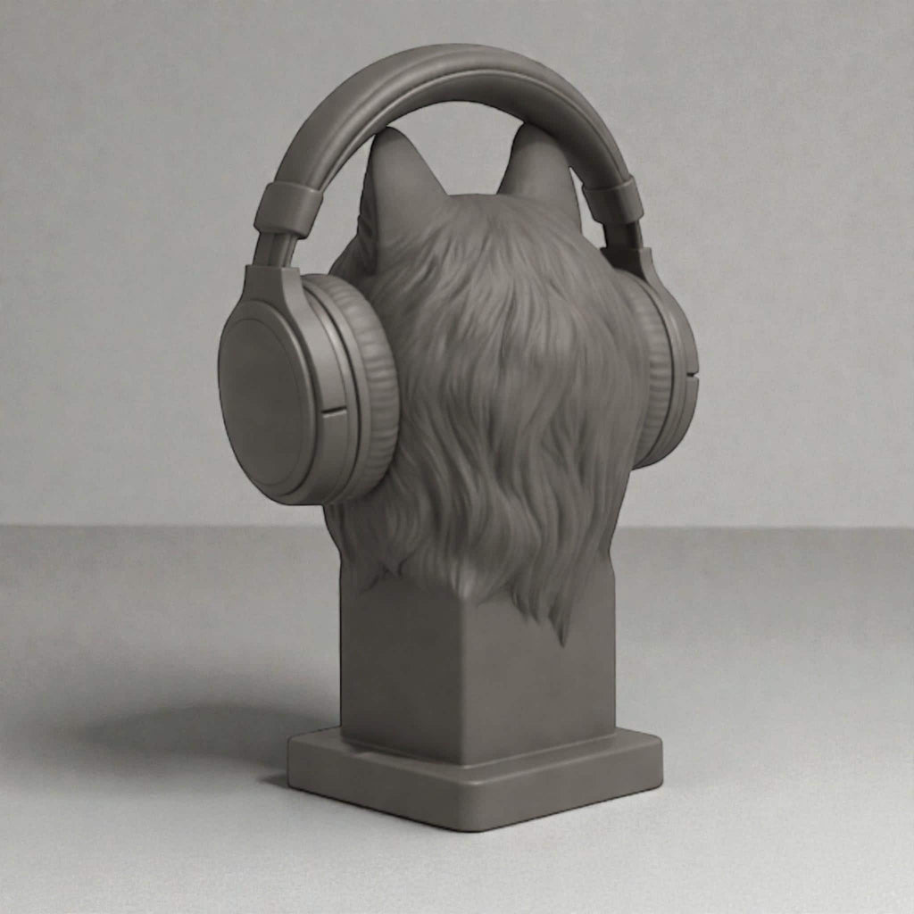 Wolf Headphone Stand – 3D Printed Animal Bust for Gaming Desks