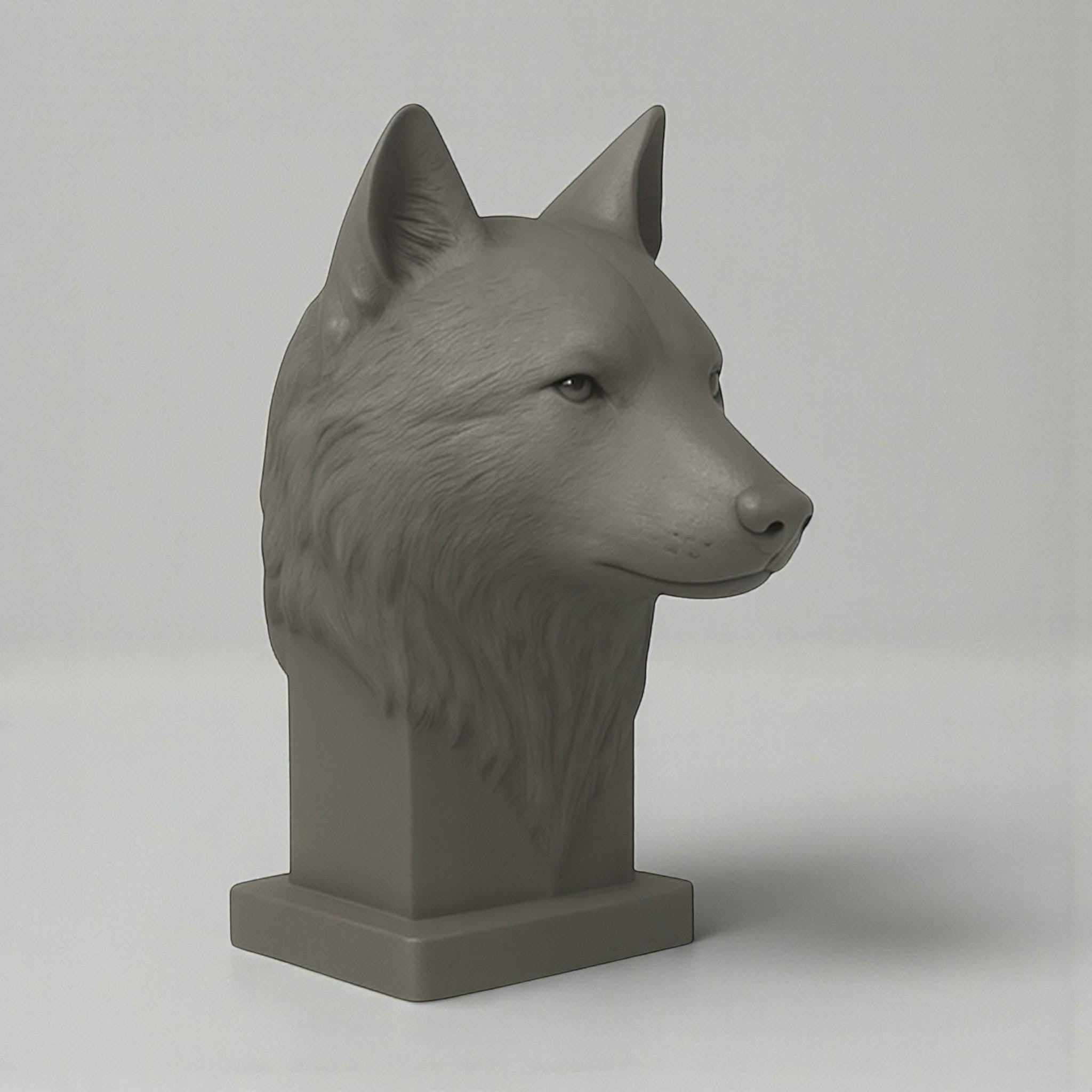 Wolf Headphone Stand – 3D Printed Animal Bust for Gaming Desks