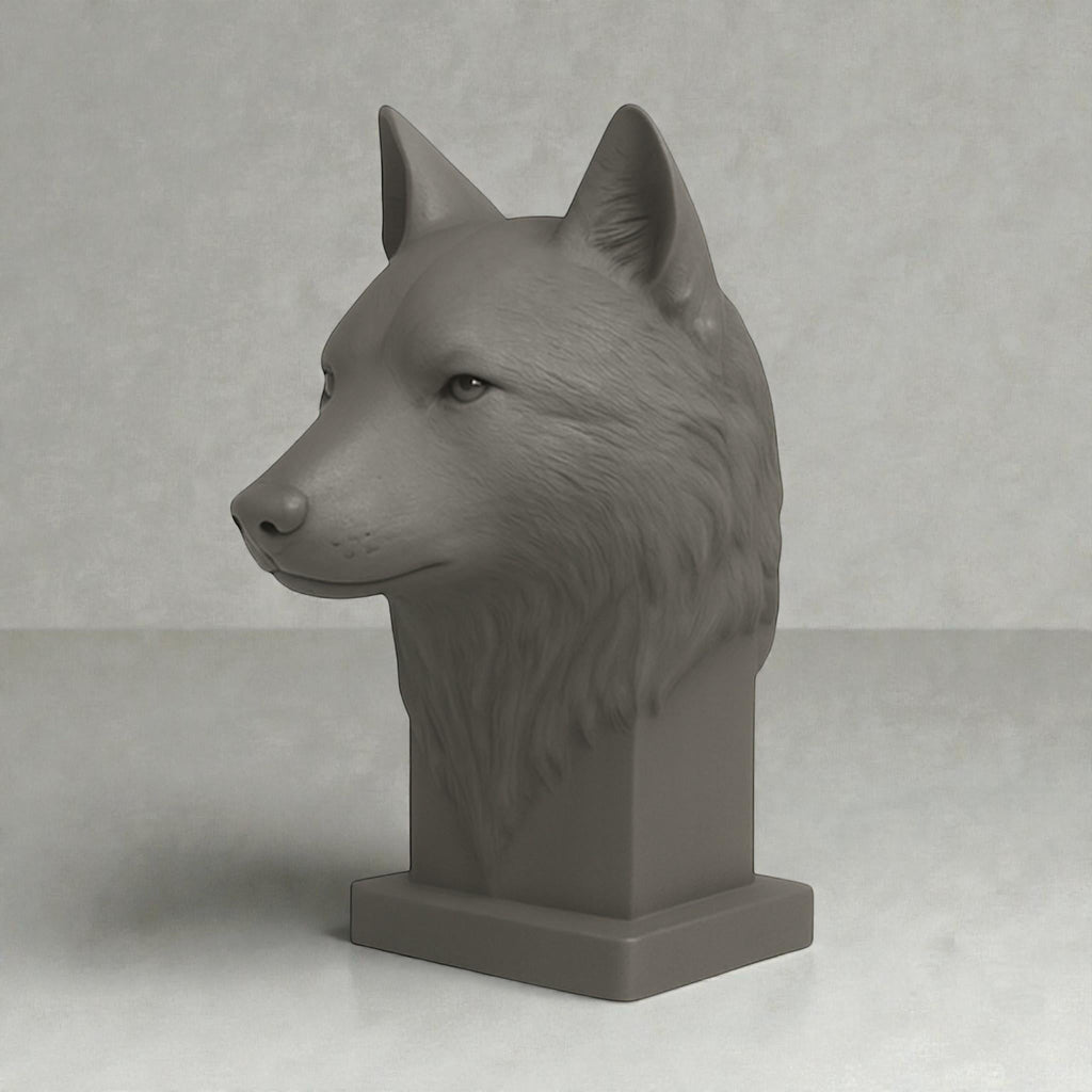 Wolf Headphone Stand – 3D Printed Animal Bust for Gaming Desks