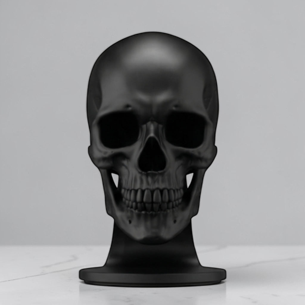 Skull Headset Stand – Anatomical Gaming Desktop Organizer & Gothic Room Decor