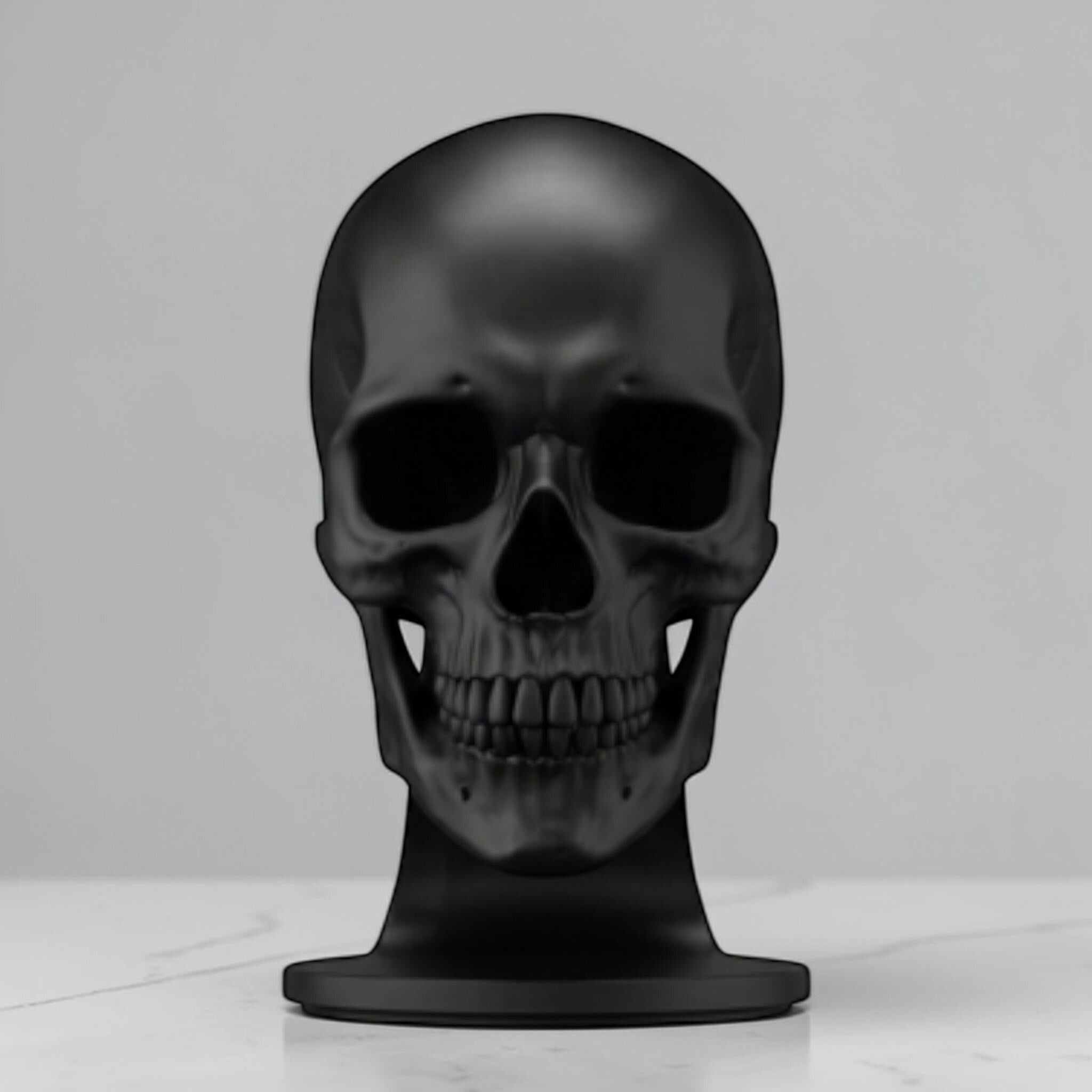 Skull Headset Stand – Anatomical Gaming Desktop Organizer & Gothic Room Decor