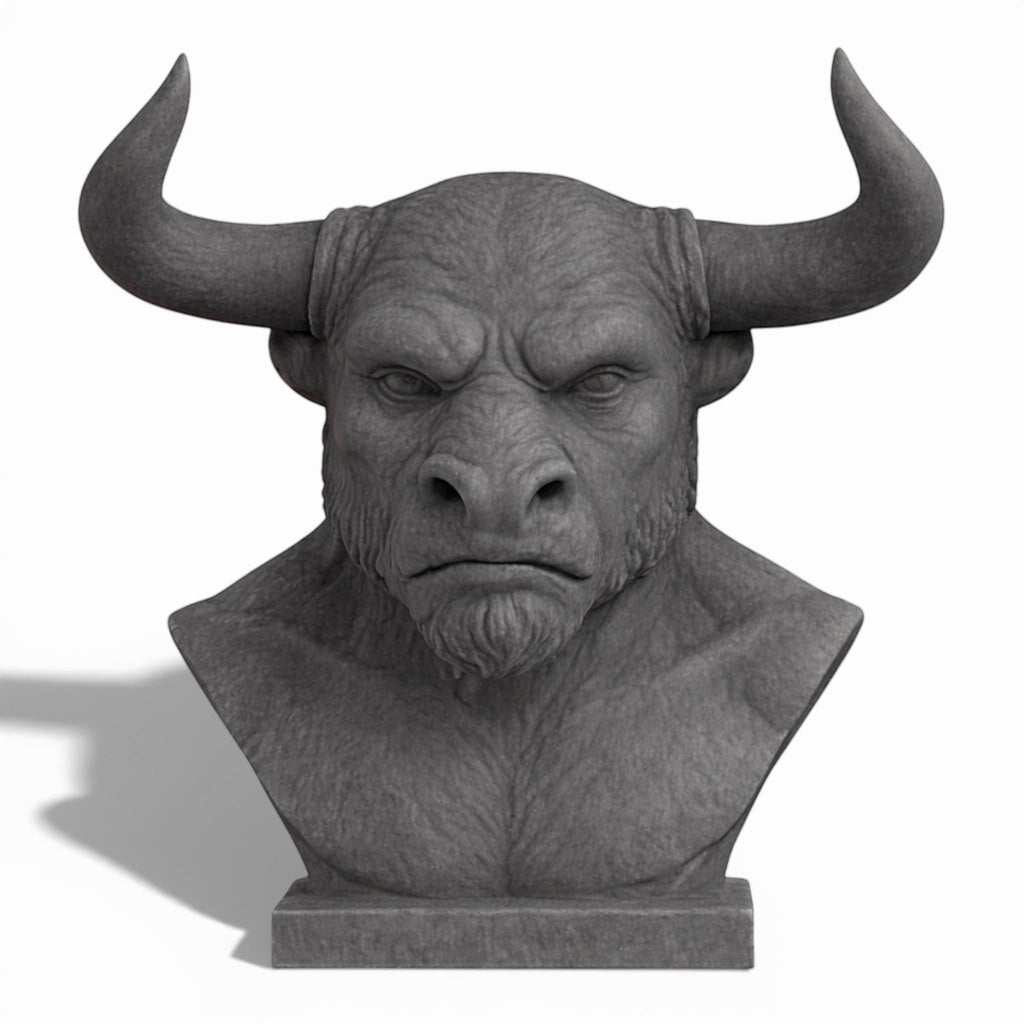 Minotaur Bust Headphone Stand – Horned Headset Holder for Mythology & Gaming Desks