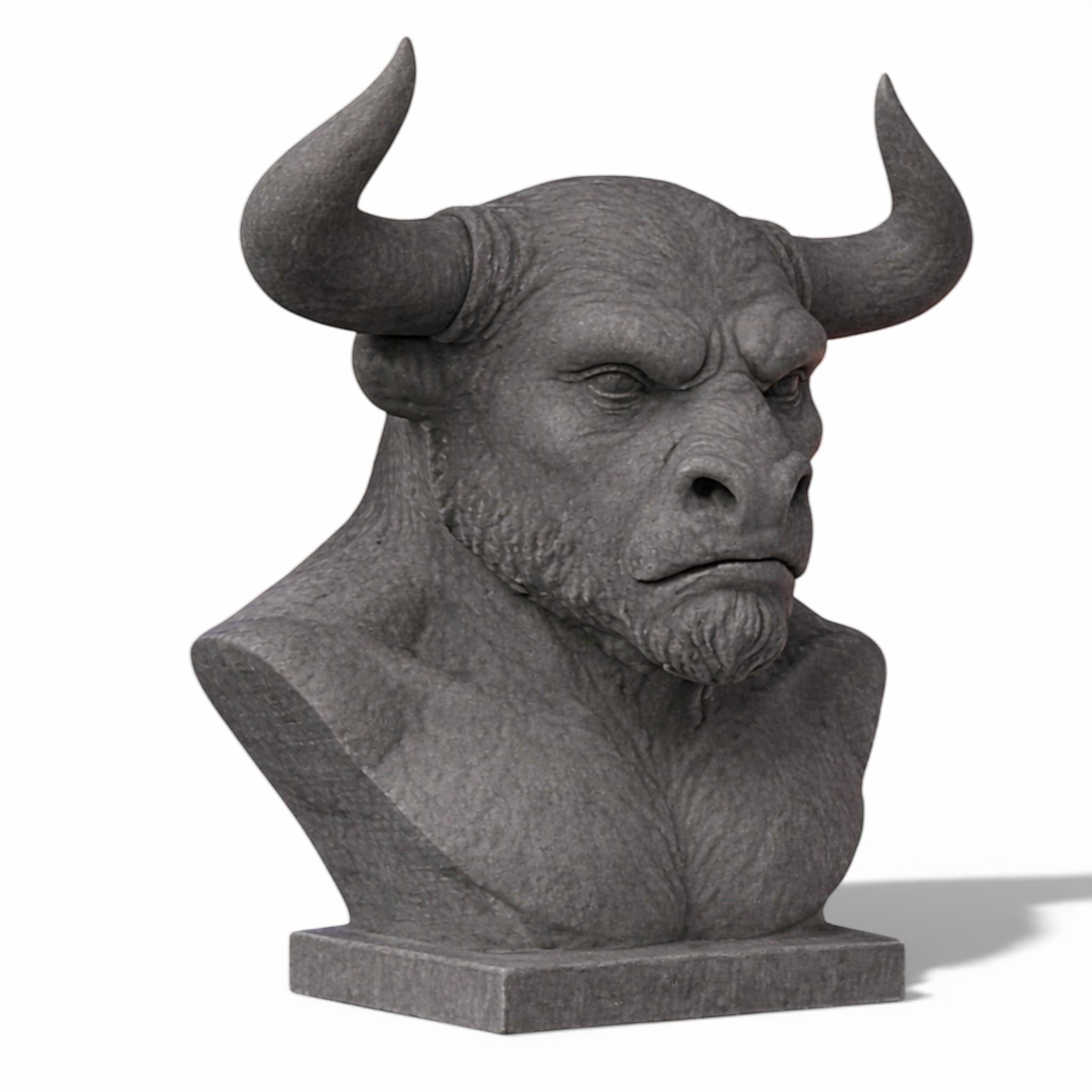 Minotaur Bust Headphone Stand – Horned Headset Holder for Mythology & Gaming Desks